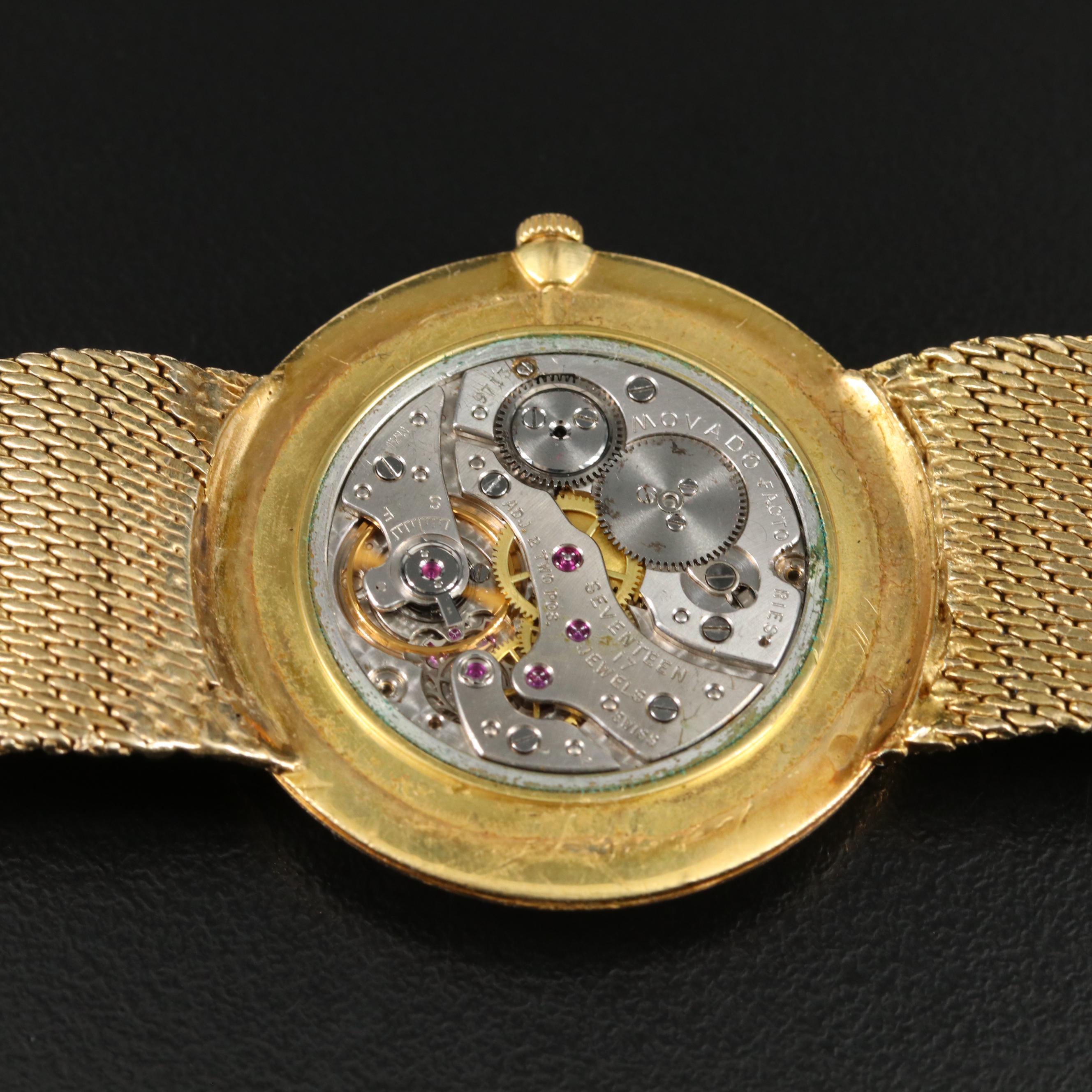 18K Movado Stem Wind Watch on Custom 14K Band