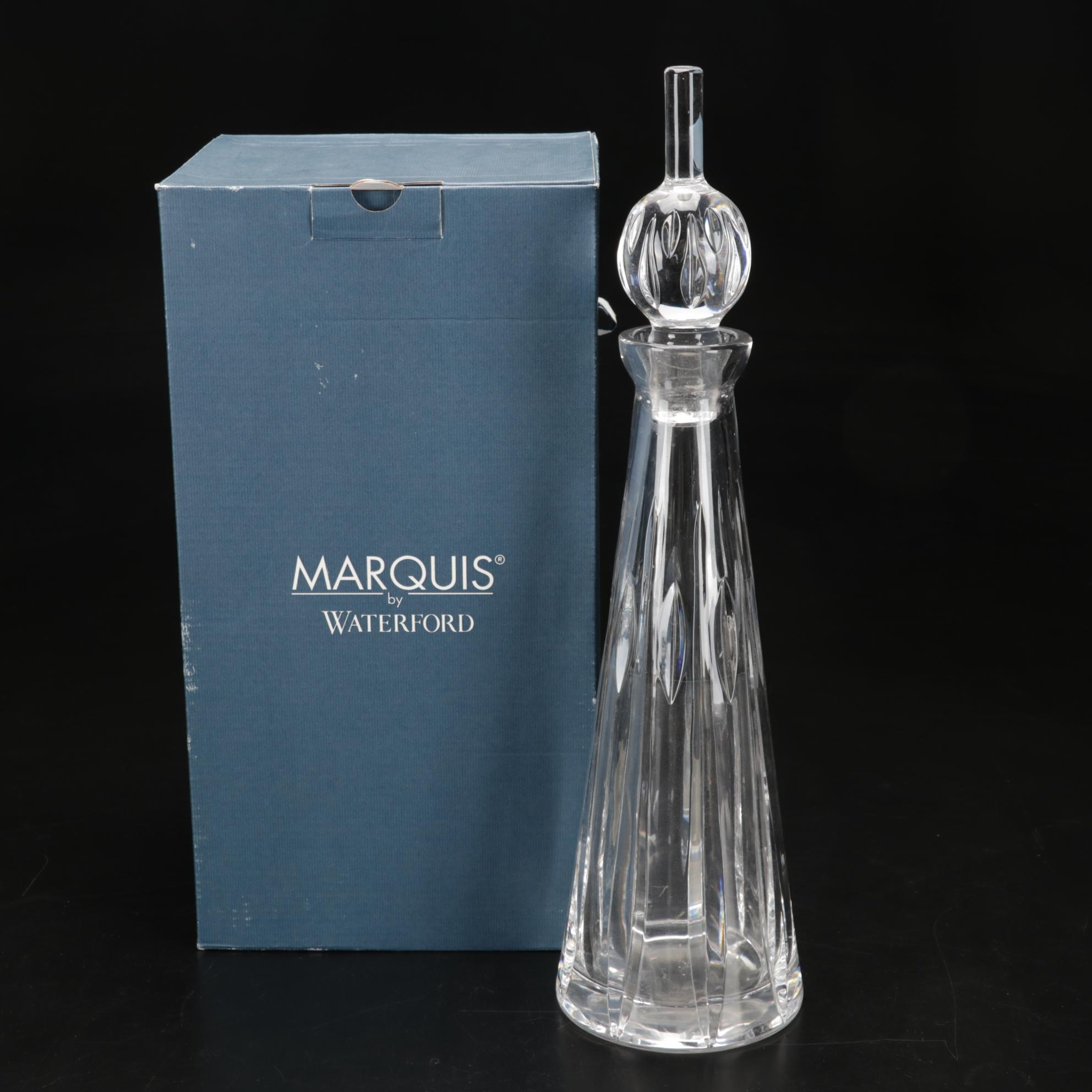 Marquis by Waterford "Sheridan" Decanter with Fostoria Stems and Crystal Bowl