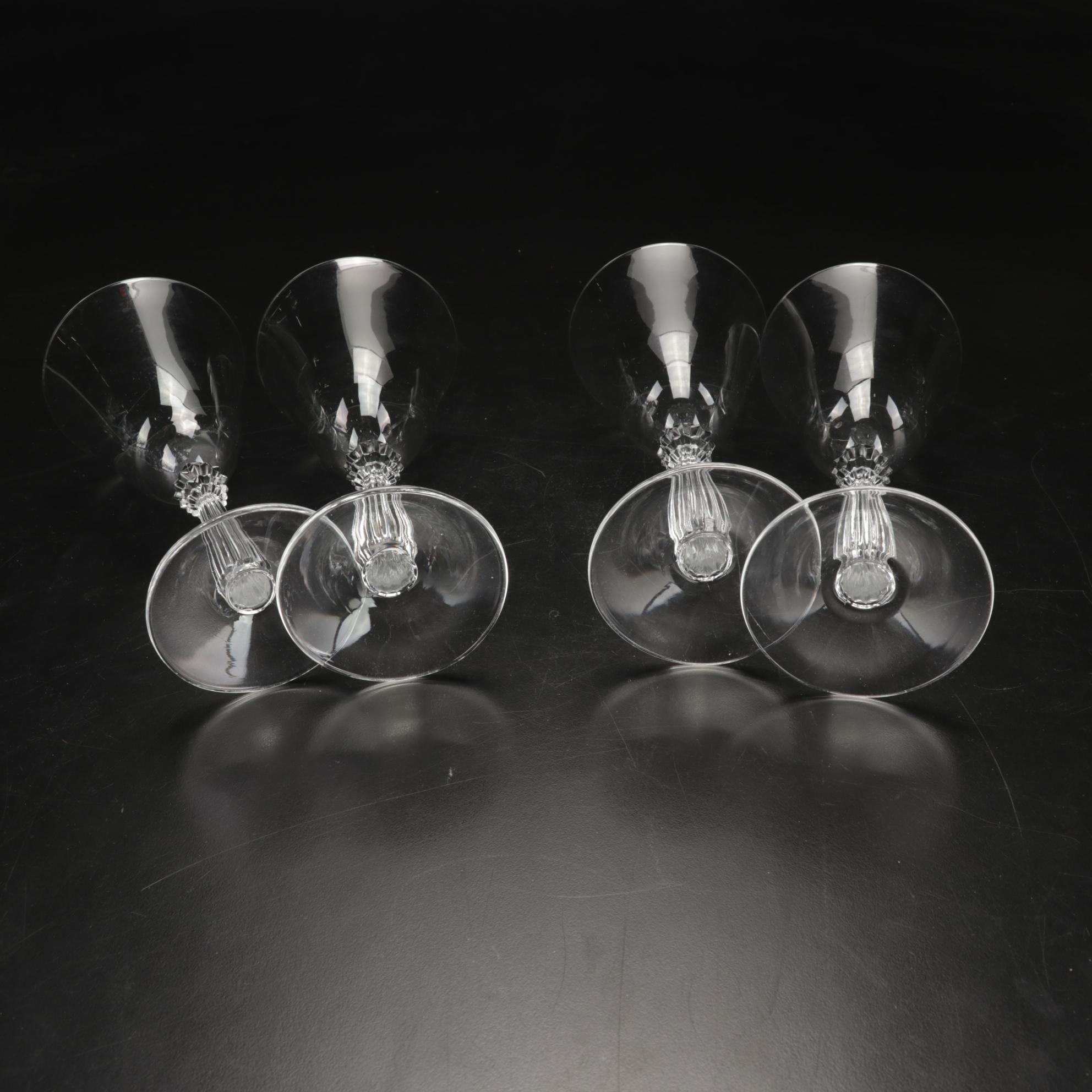 Marquis by Waterford "Sheridan" Decanter with Fostoria Stems and Crystal Bowl