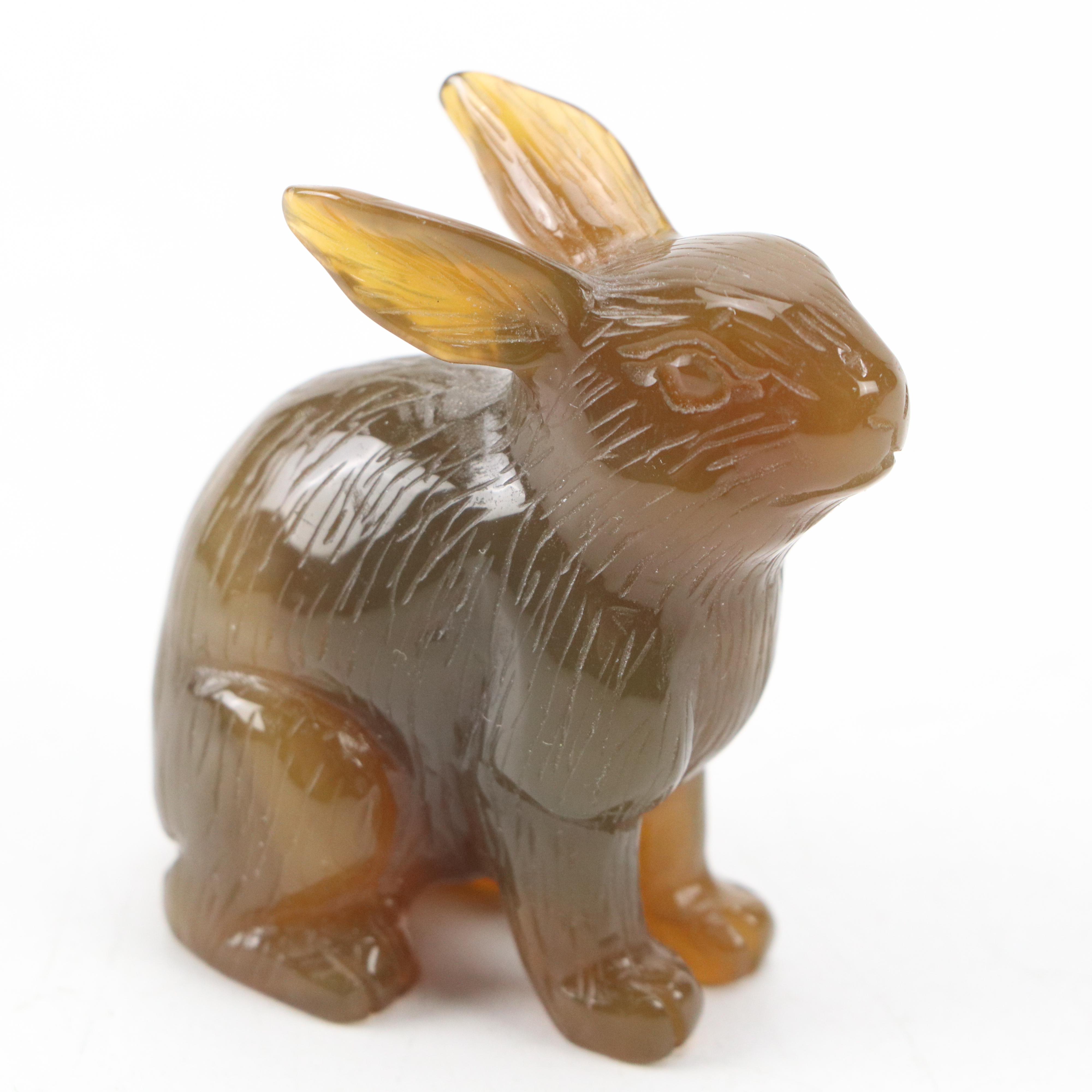 Polished Carved Serpentine and Other Stone Animal Figurines with Wood Bases