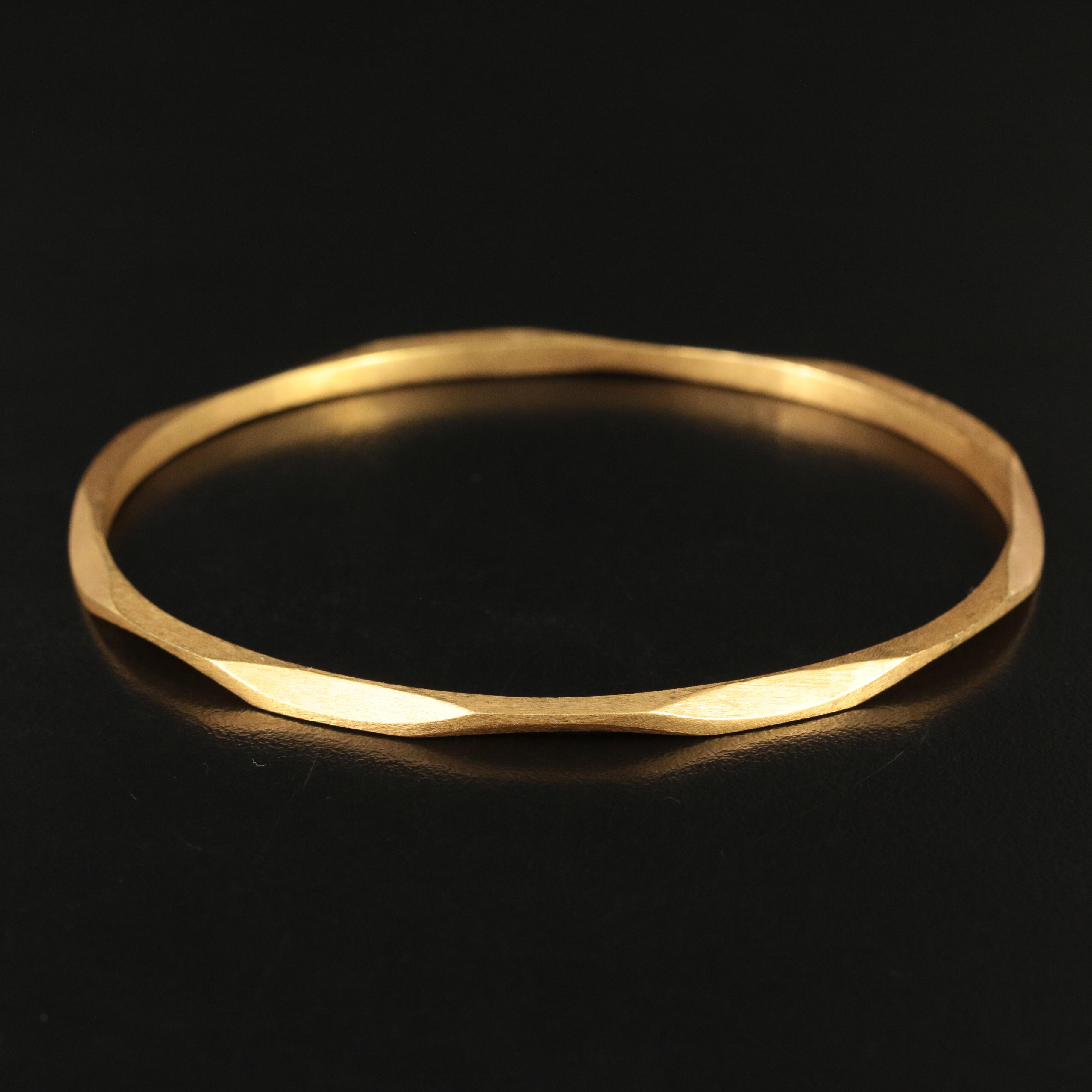 Oval Beveled Bangle Bracelet