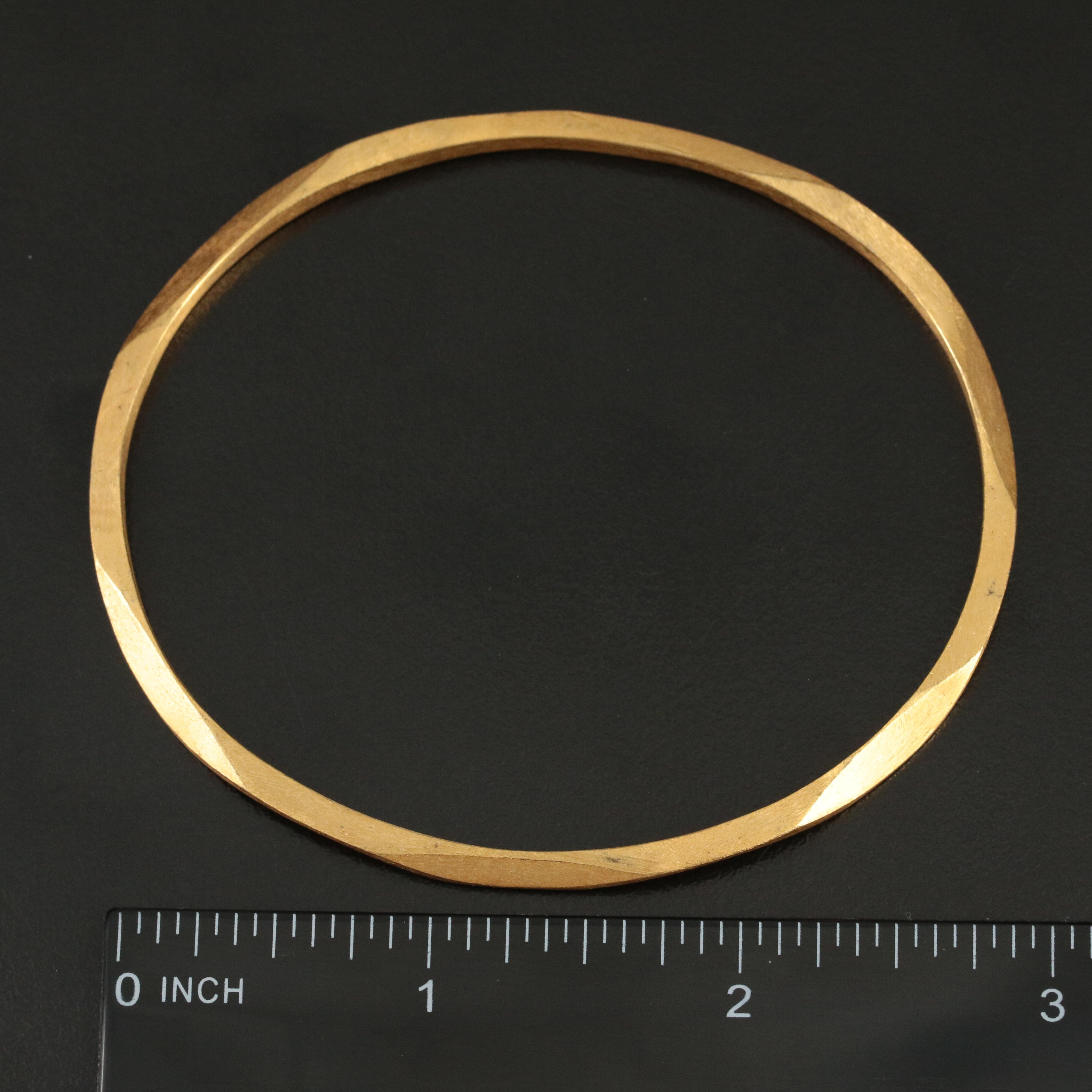 Oval Beveled Bangle Bracelet