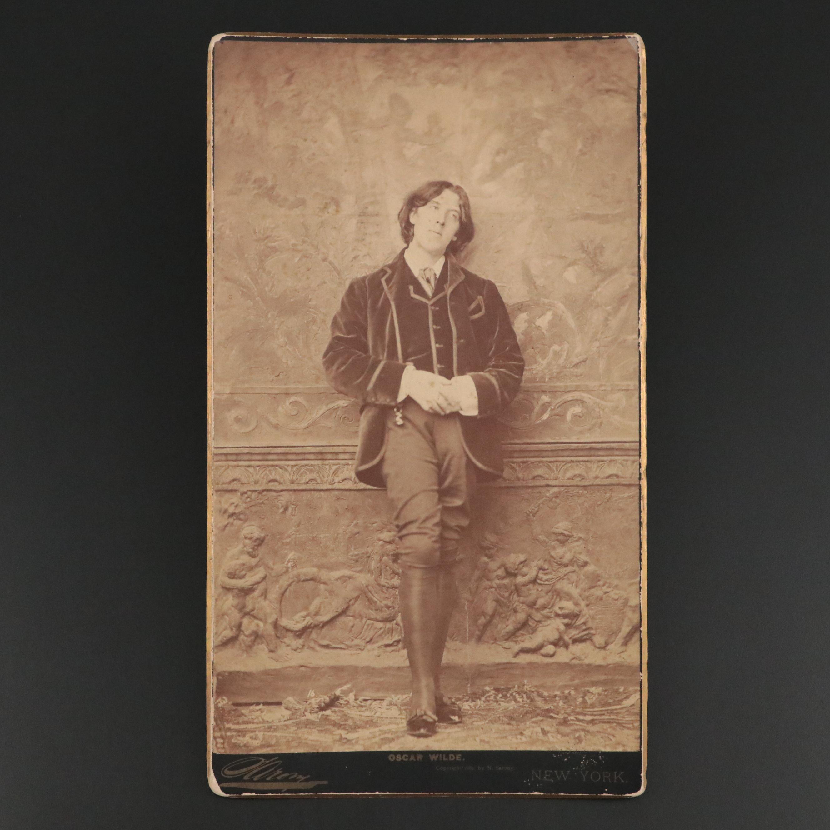Large Format Carte de Visite Photograph of Oscar Wilde, Late 19th Century