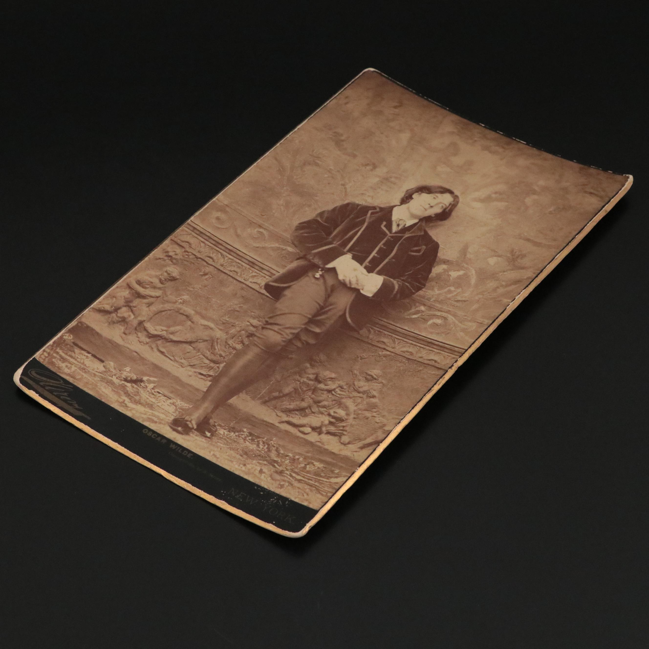 Large Format Carte de Visite Photograph of Oscar Wilde, Late 19th Century