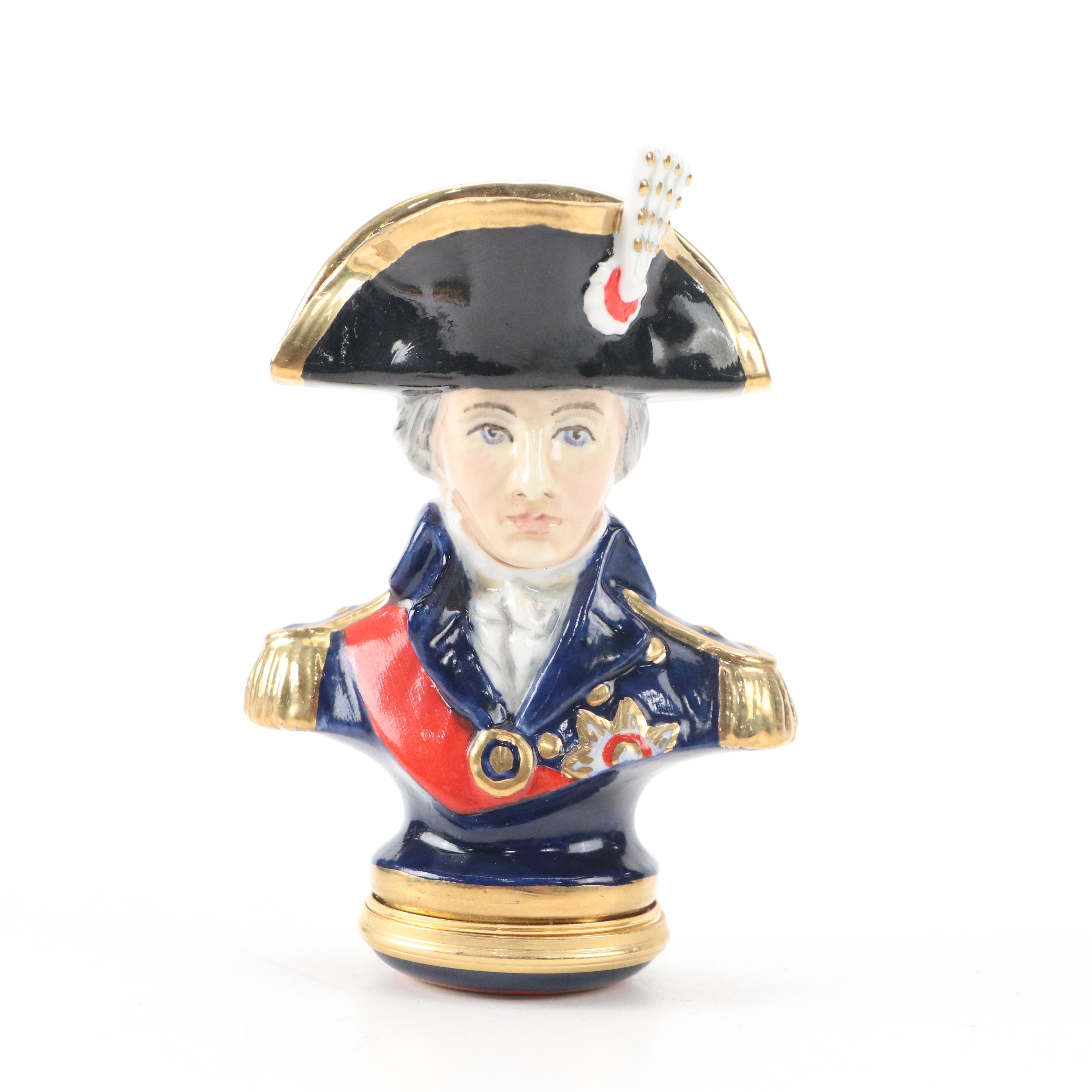 Halcyon Days Enameled Captain Horatio Nelson Boxes