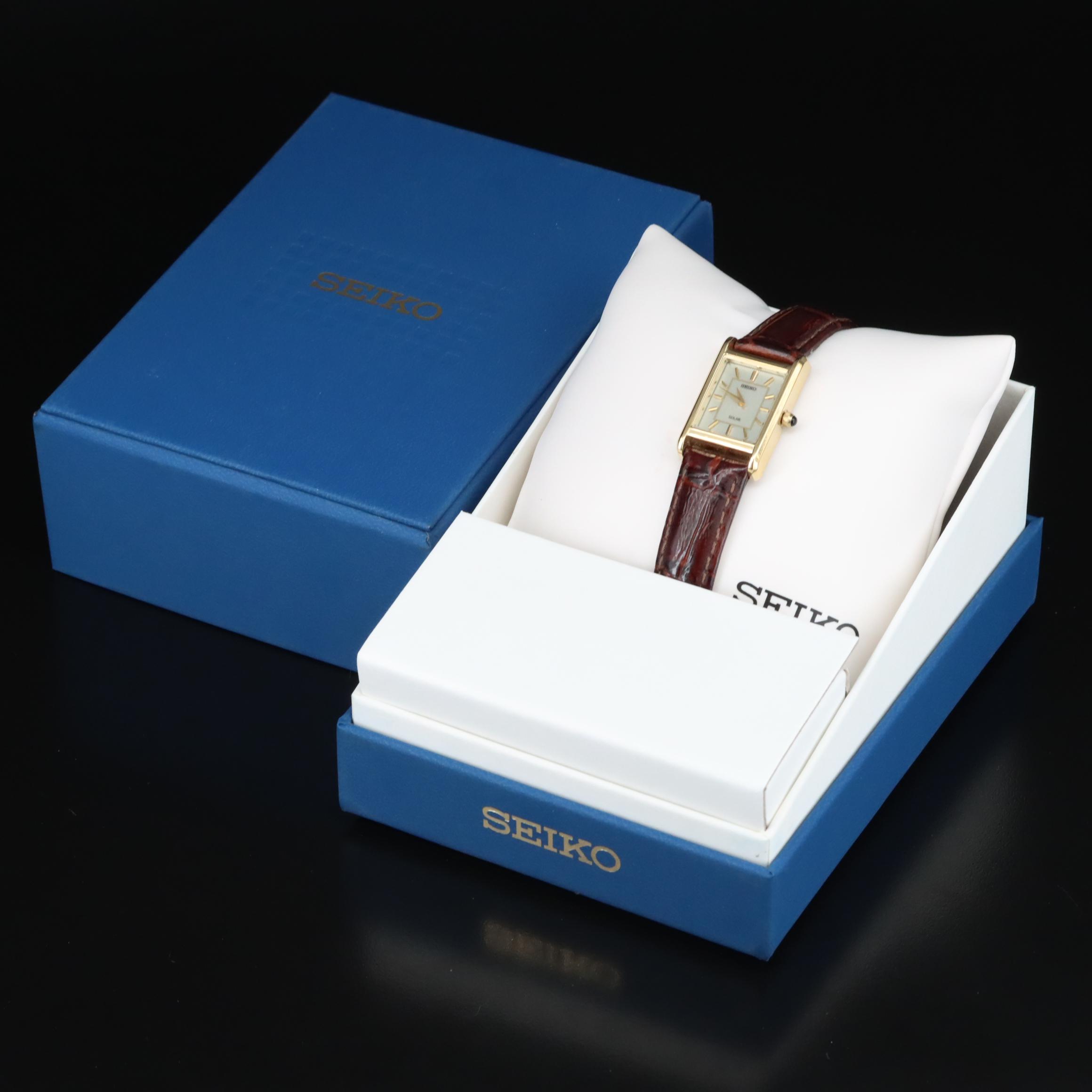 Seiko Solar Tank Shape Watch