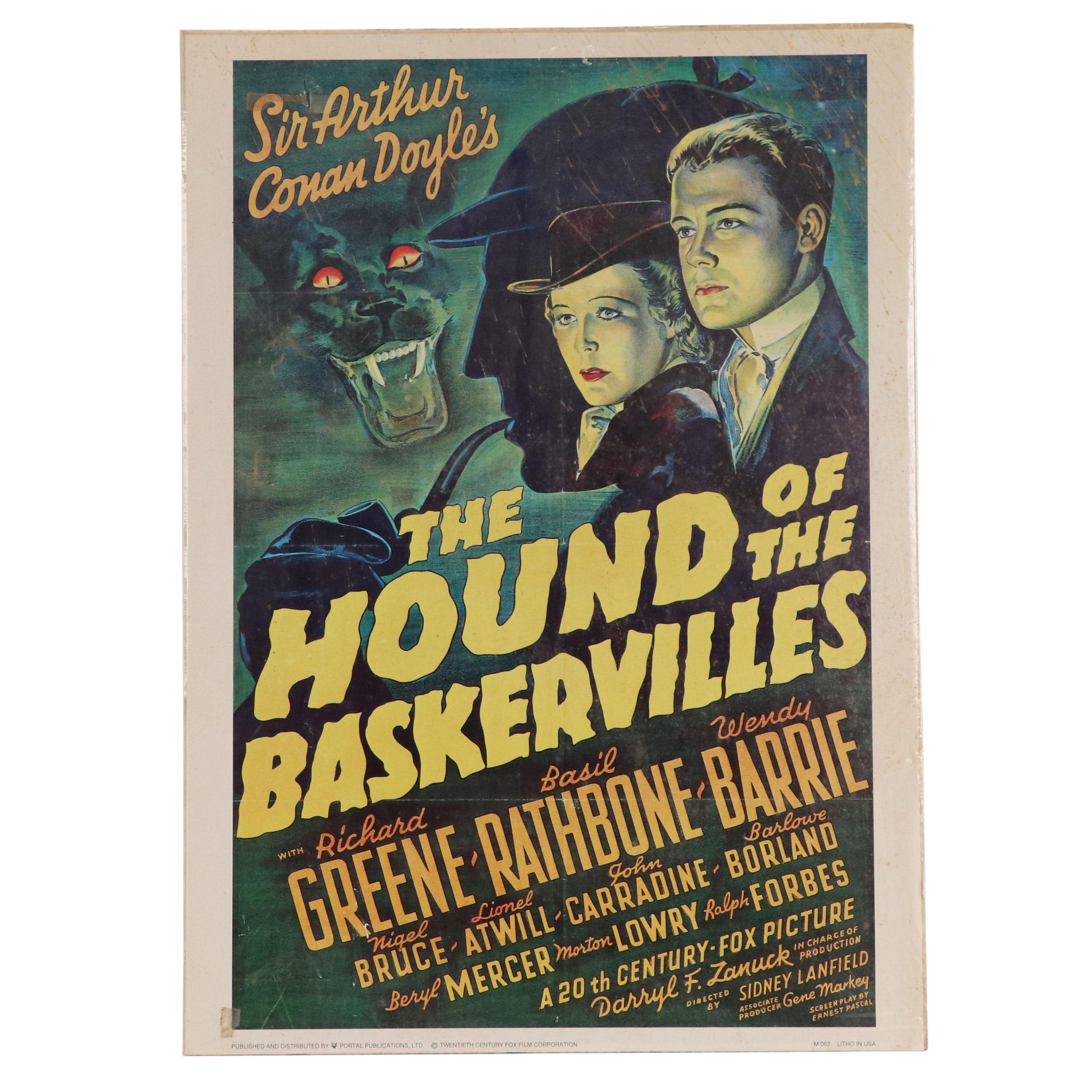 Offset Lithograph Reproduction Poster "The Hound of the Baskervilles"