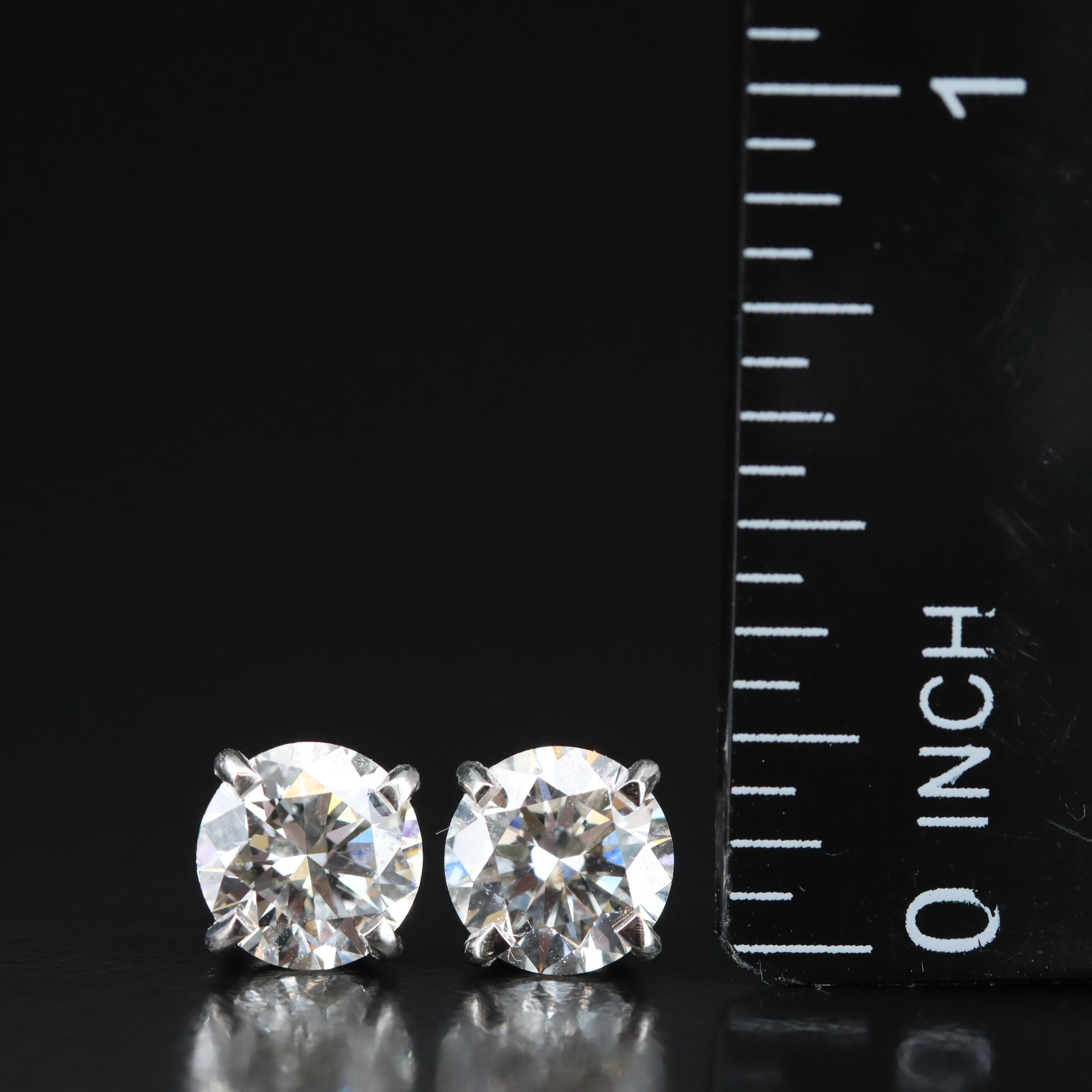 Platinum 2.29 CTW Lab Grown Diamond Stud Earrings with IGI Reports