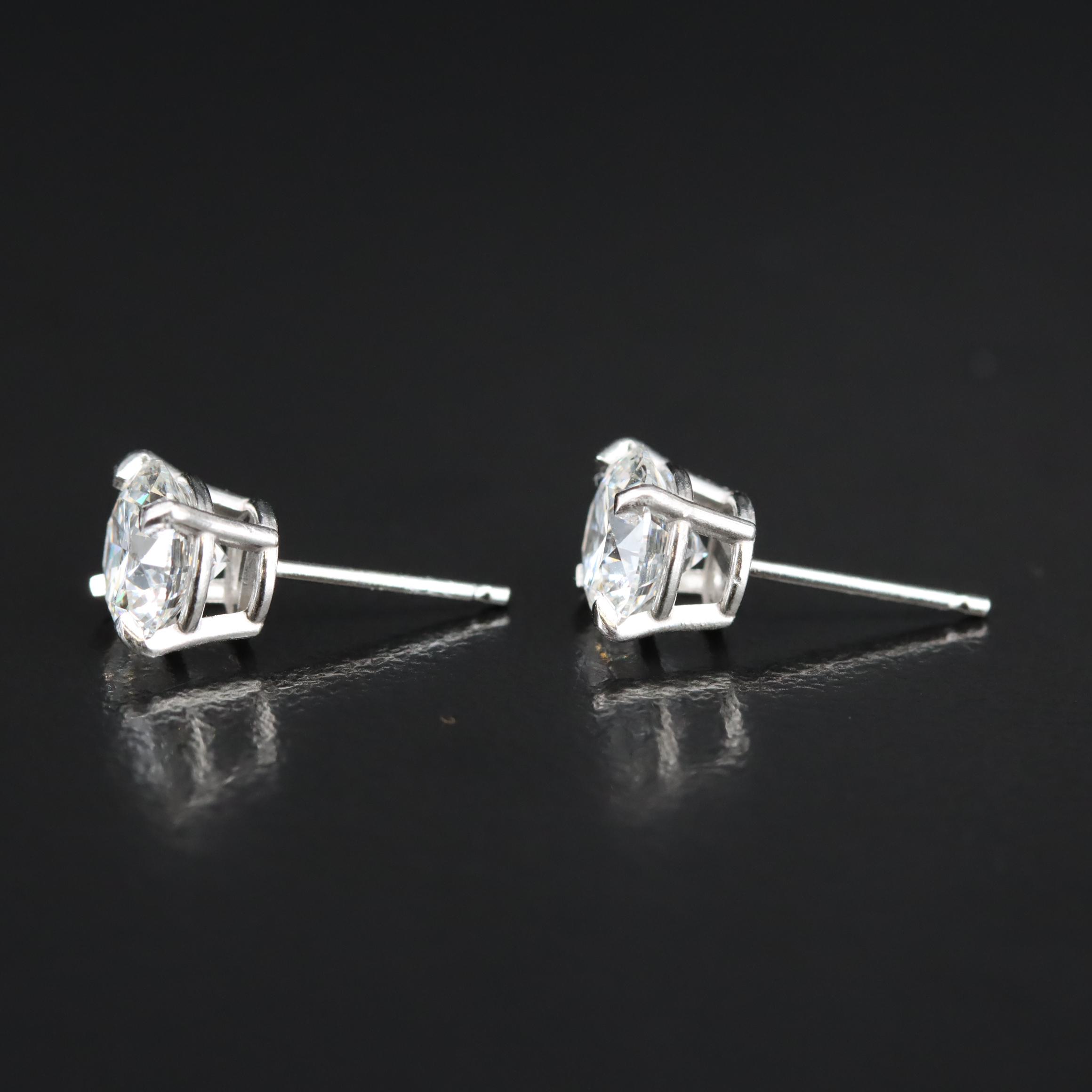 Platinum 2.29 CTW Lab Grown Diamond Stud Earrings with IGI Reports