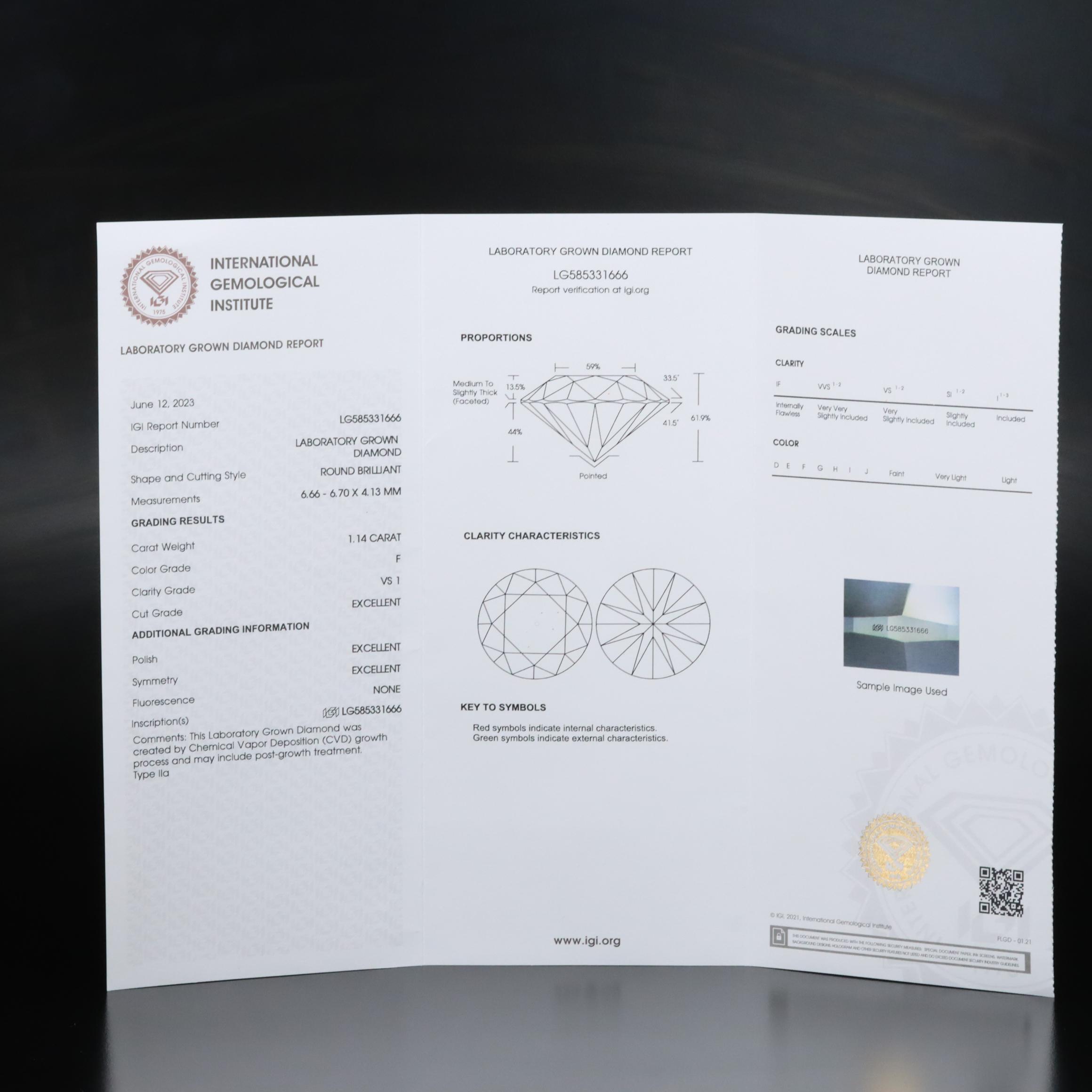 Platinum 2.29 CTW Lab Grown Diamond Stud Earrings with IGI Reports