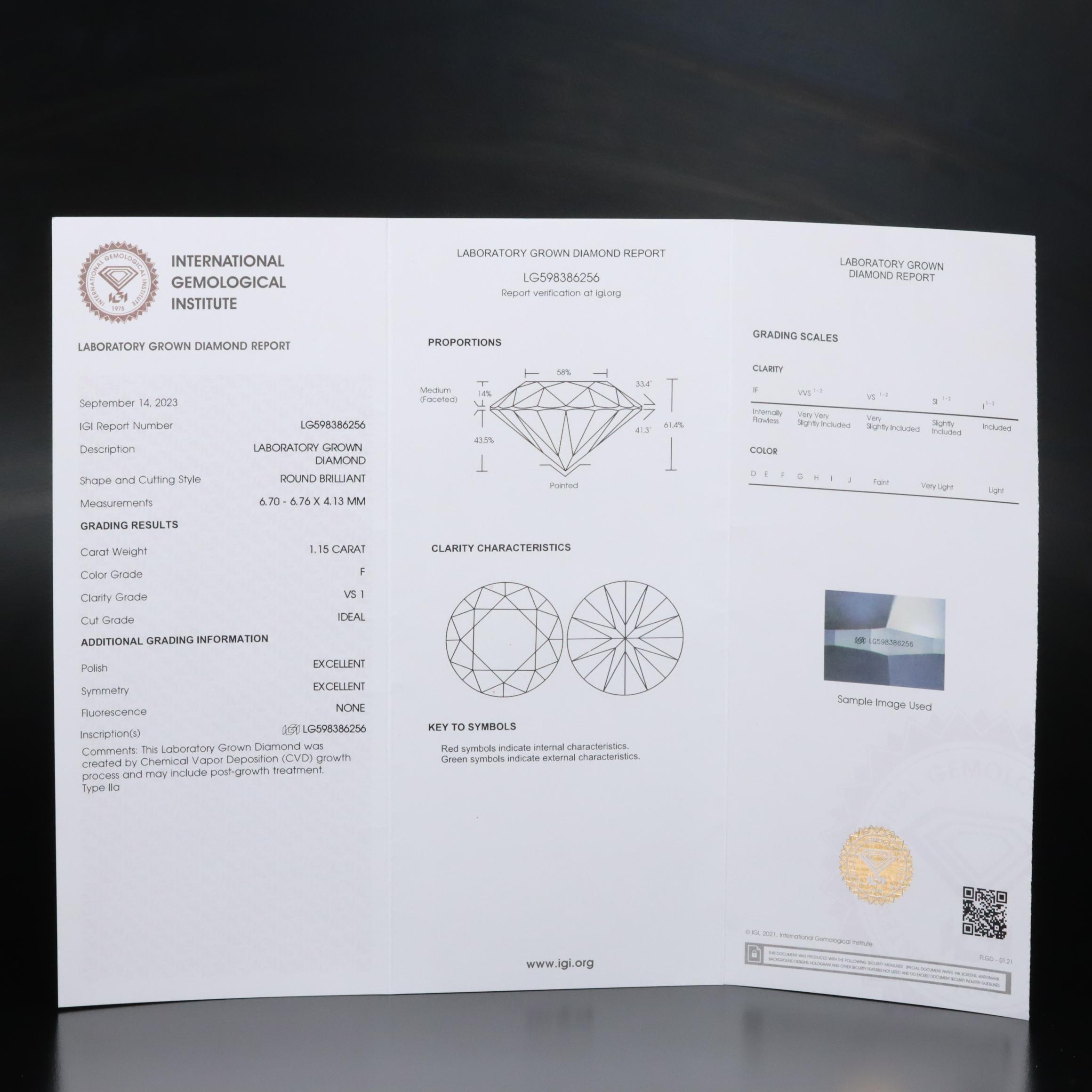 Platinum 2.29 CTW Lab Grown Diamond Stud Earrings with IGI Reports