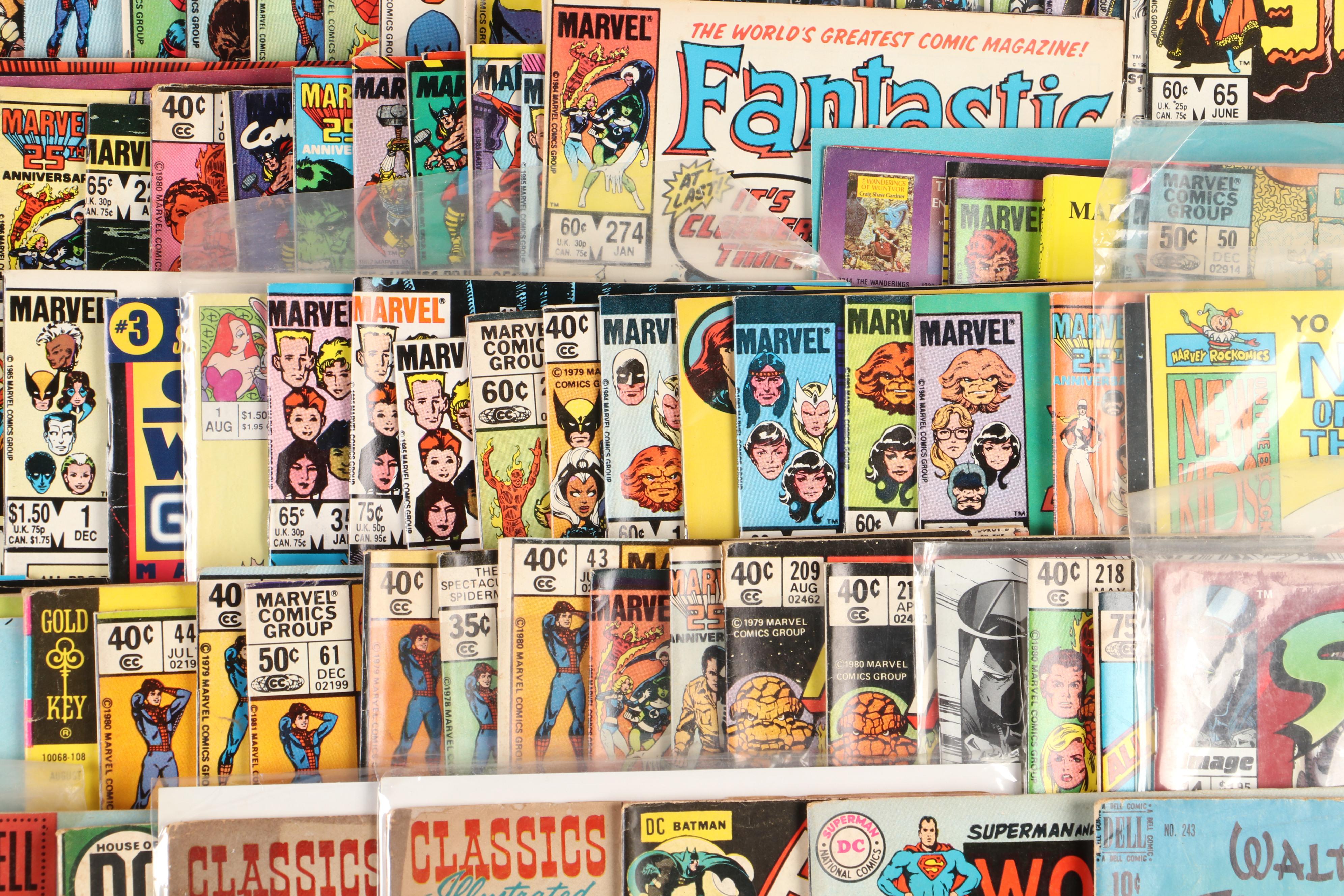 Silver to Modern Age Comic Books Featuring "Fantastic Four" and "Batman"