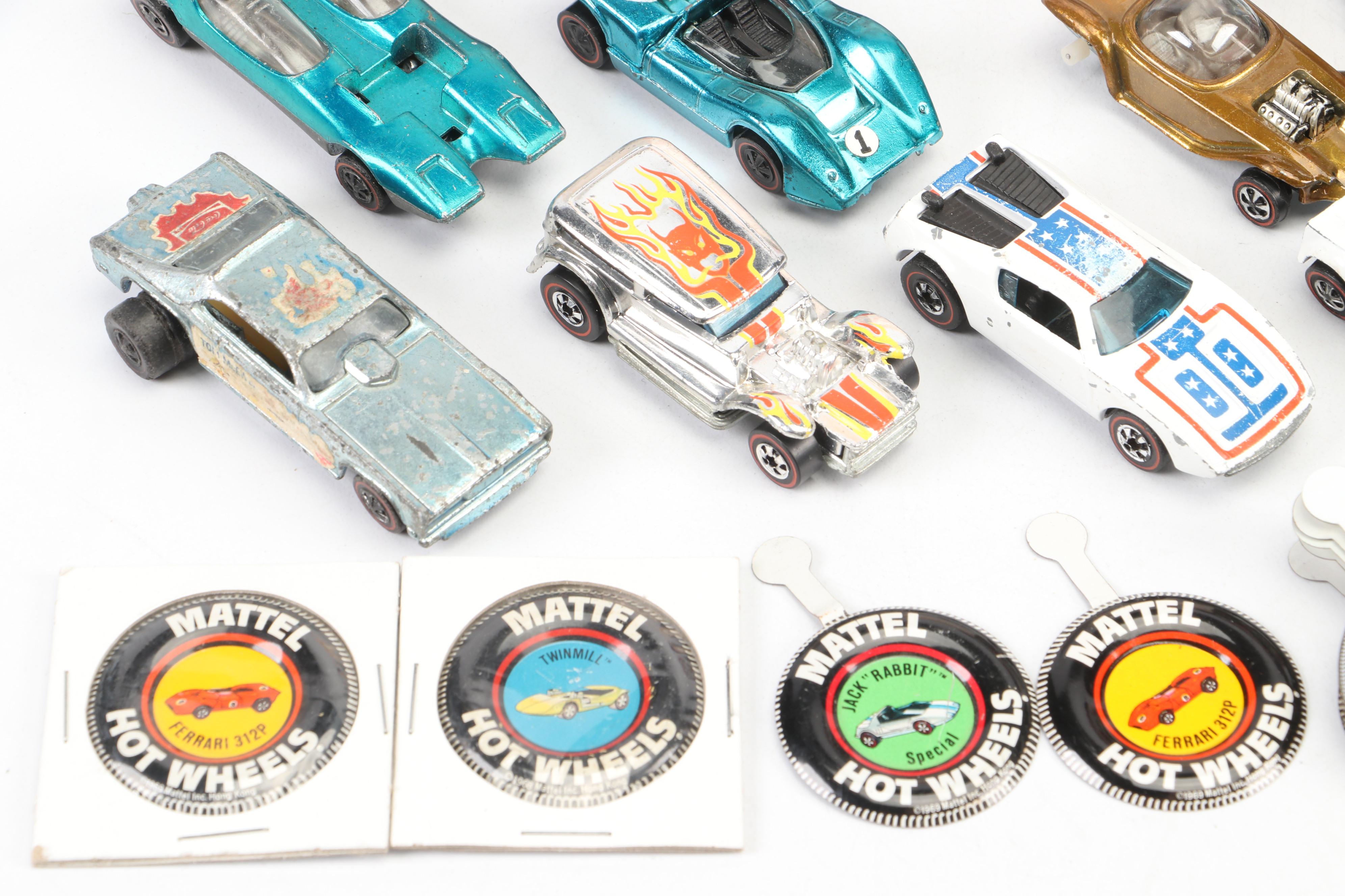 Mattel Hot Wheel Diecast Vehicles with Stickers and Collector Book