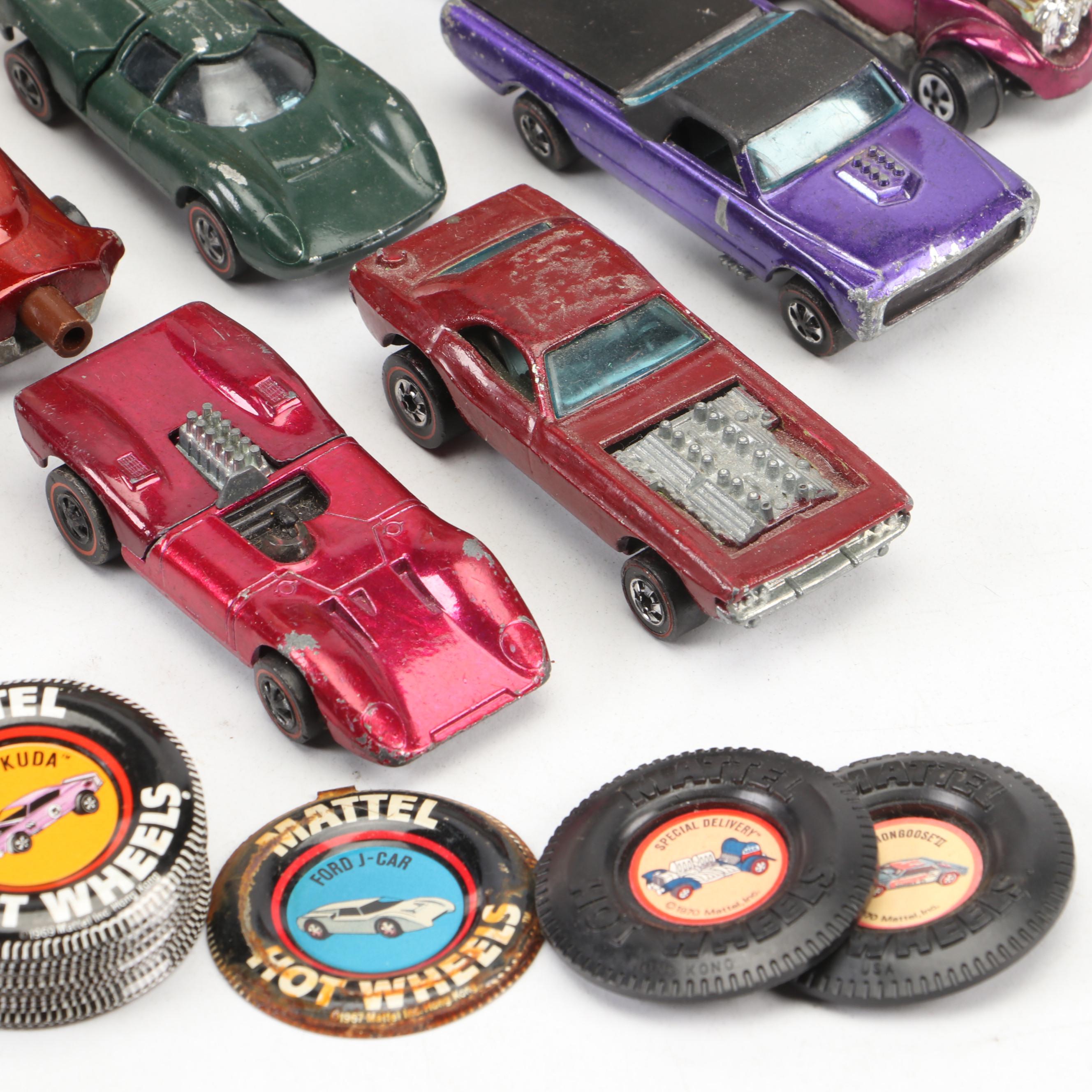 Mattel Hot Wheel Diecast Vehicles with Stickers and Collector Book