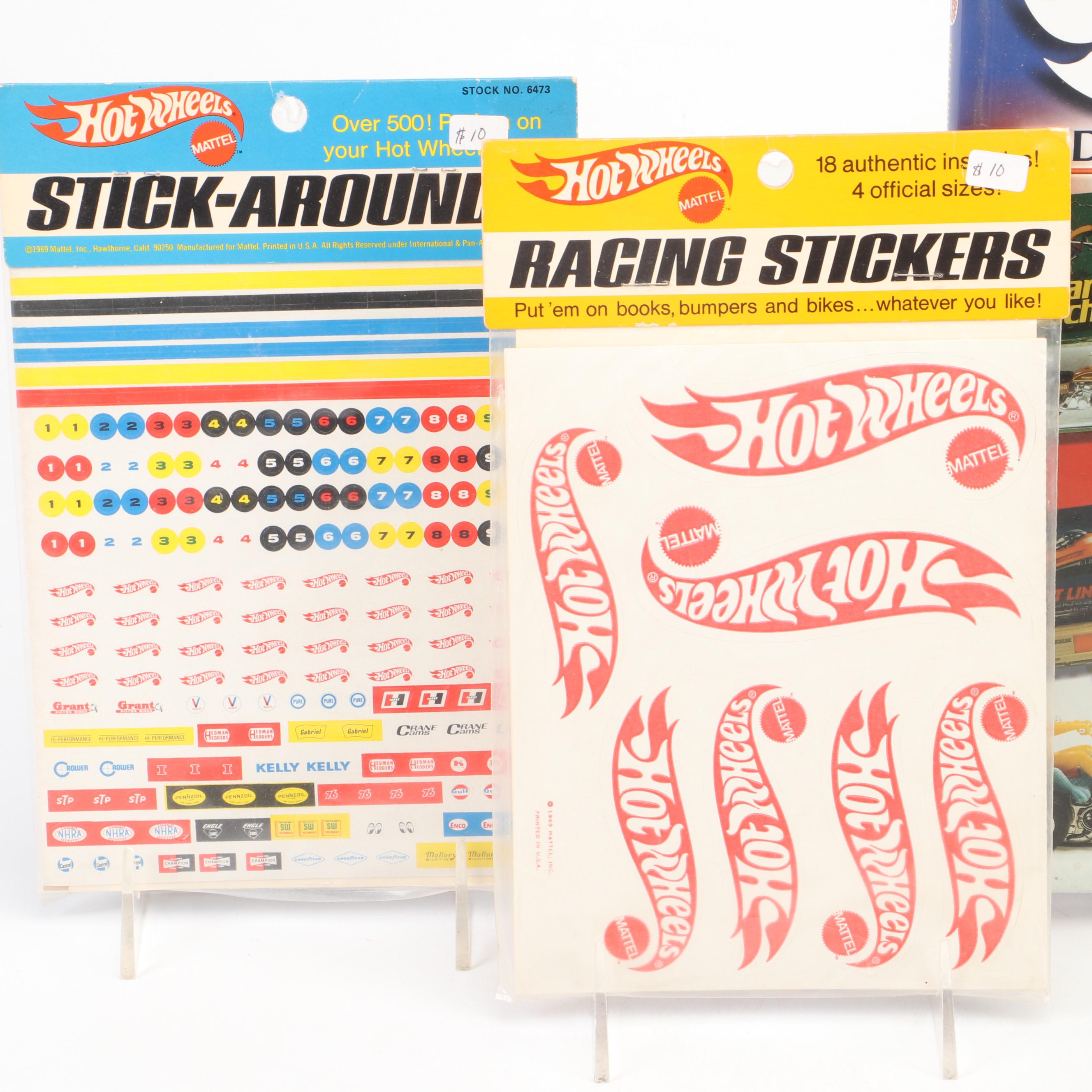 Mattel Hot Wheel Diecast Vehicles with Stickers and Collector Book