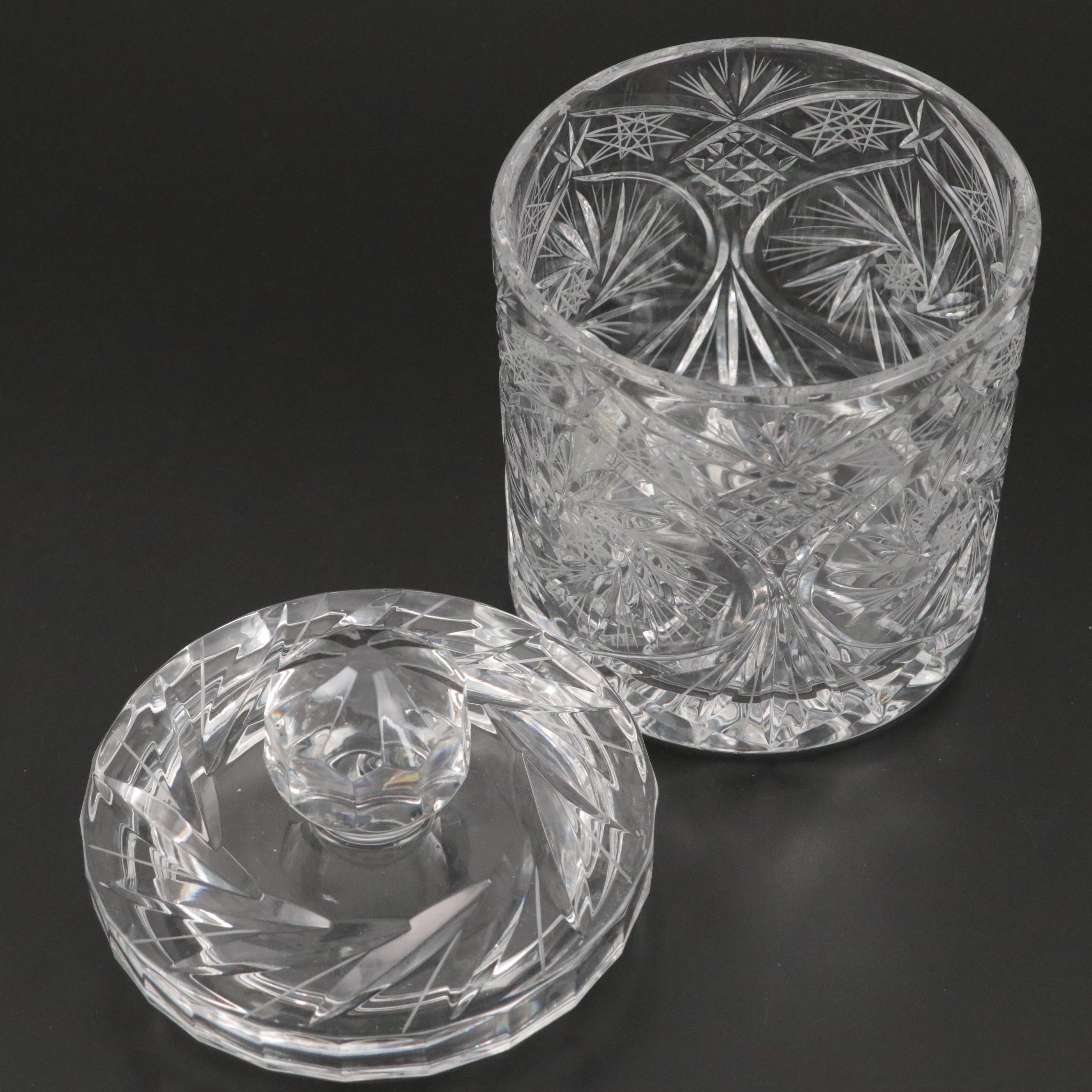 Lladró Bell with French Silver Plate and Glass Wine Carafe with Biscuit Barrel