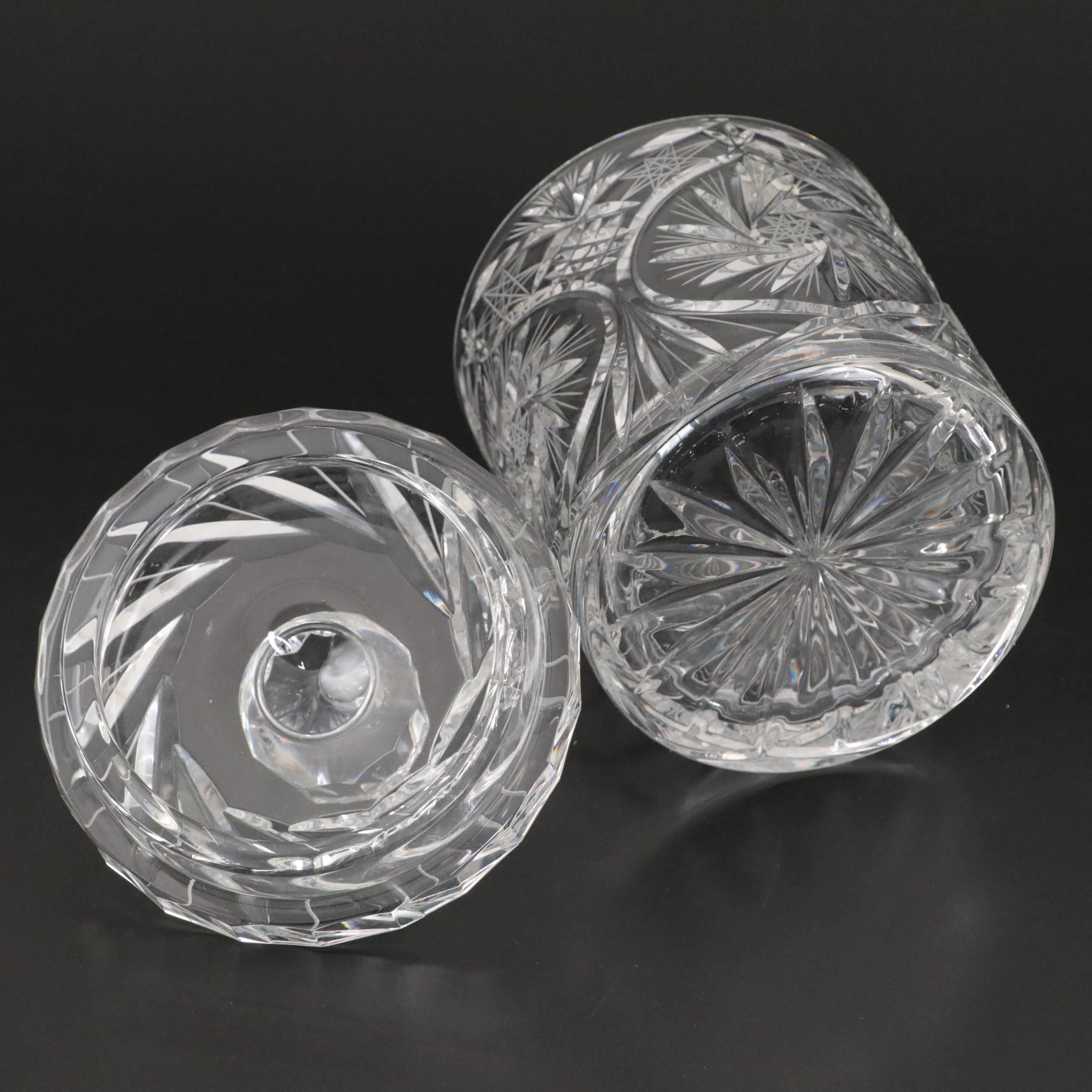 Lladró Bell with French Silver Plate and Glass Wine Carafe with Biscuit Barrel