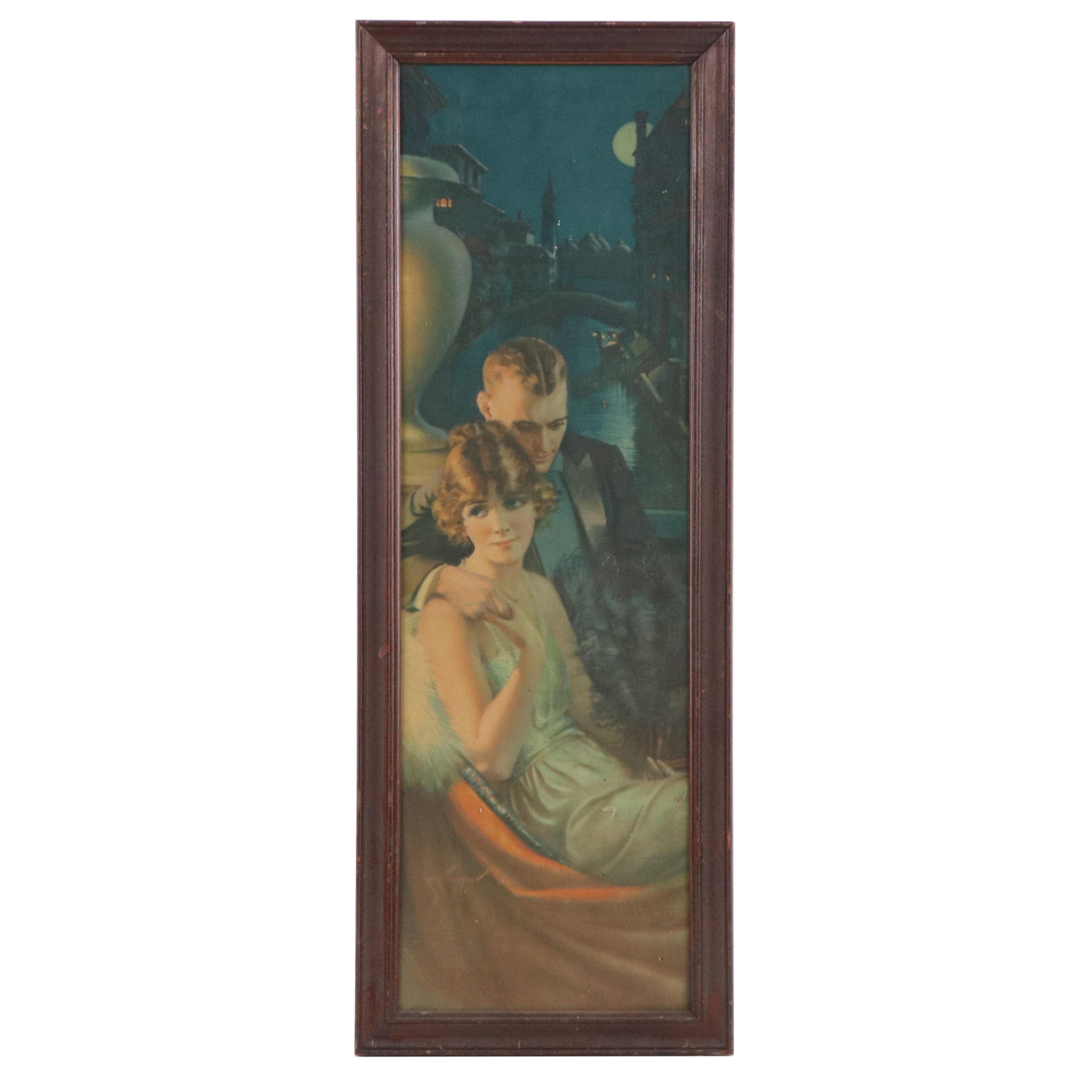 Offset Lithograph After Gene Pressler's "Honeymoon in Venice"