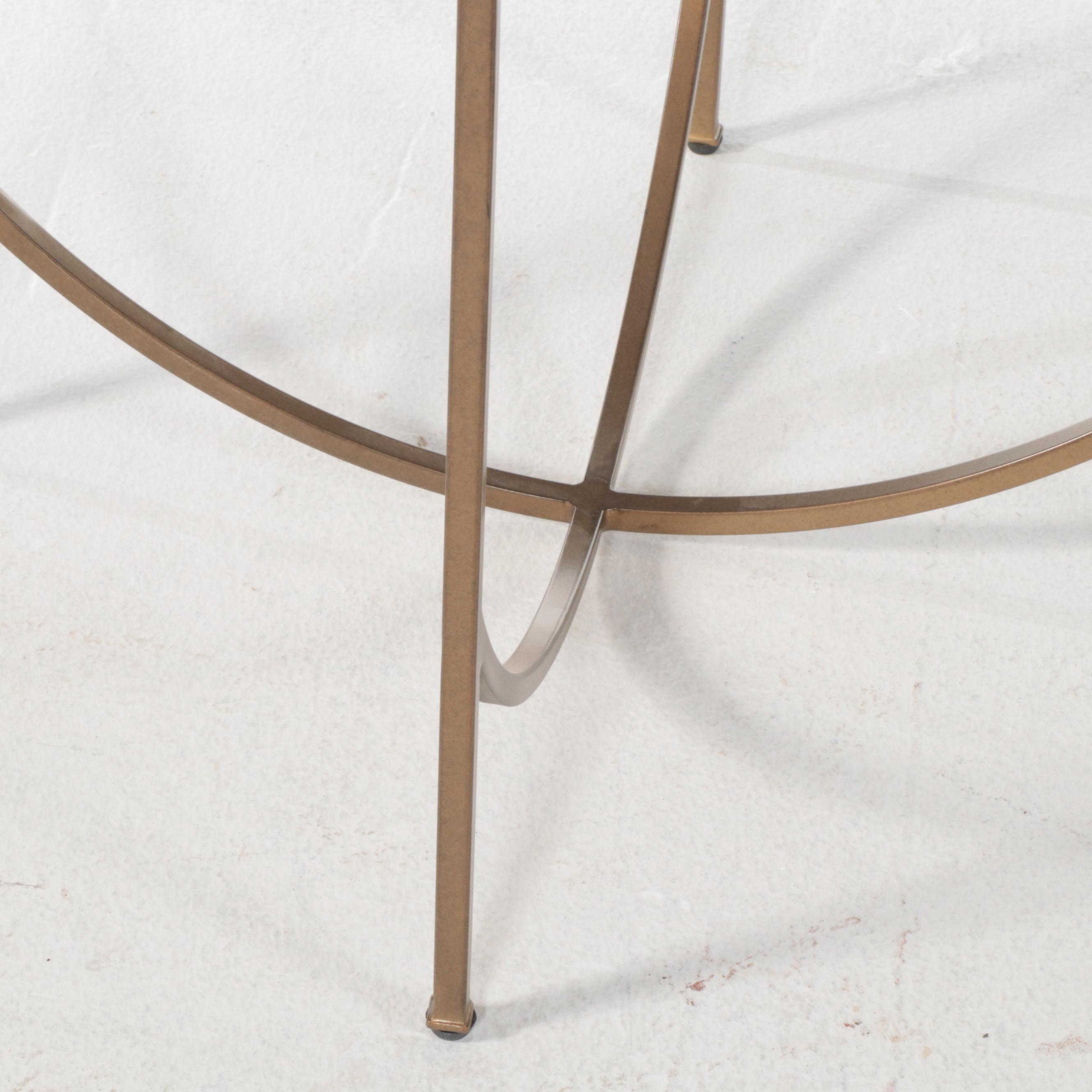 Gabby "Gillian Flower"  Limestone and Gilt Metal End Table