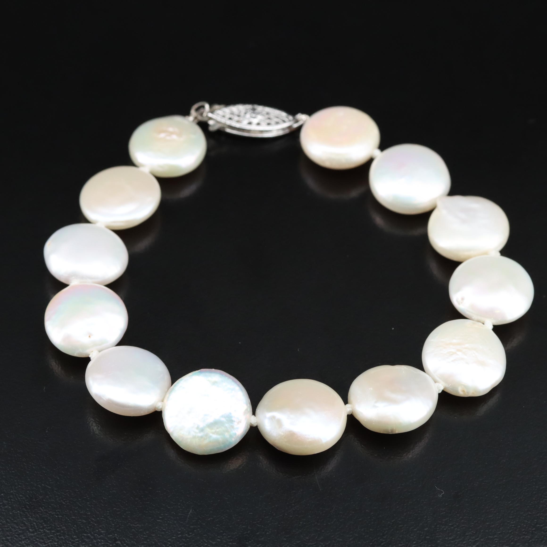 Sterling Pearl Bracelet