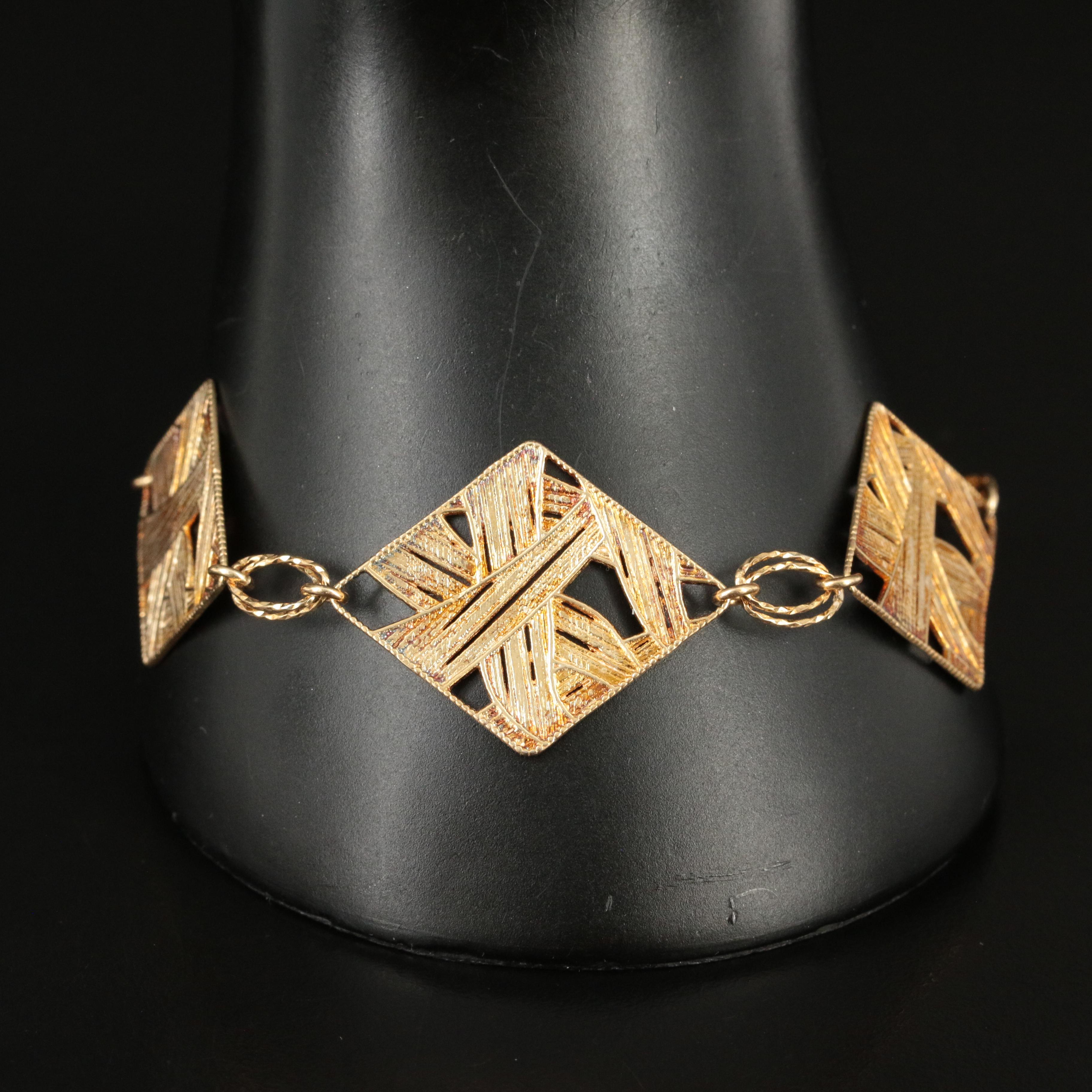Sterling Rhombus Link Bracelet
