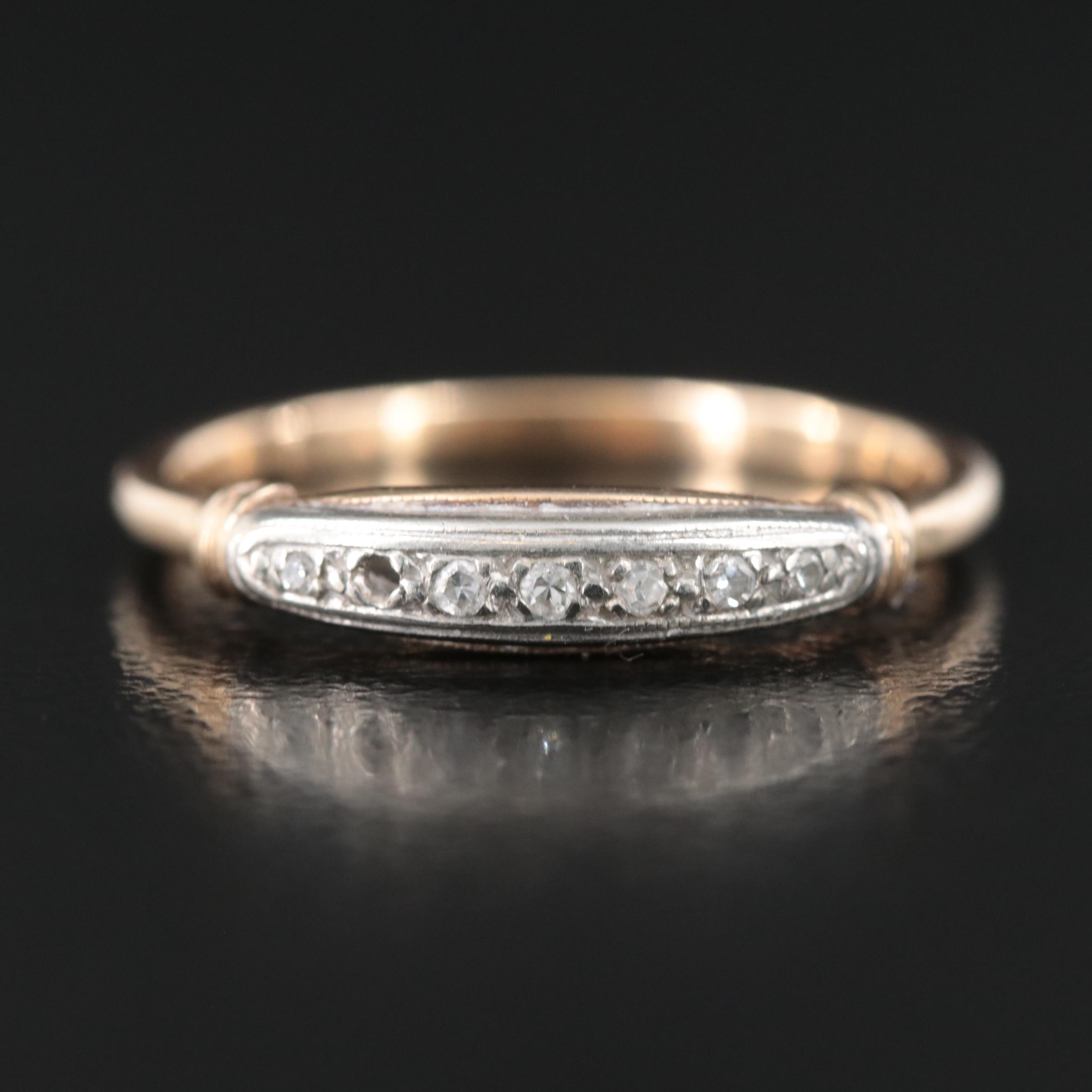 Vintage 14K 0.06 CTW Diamond Ring