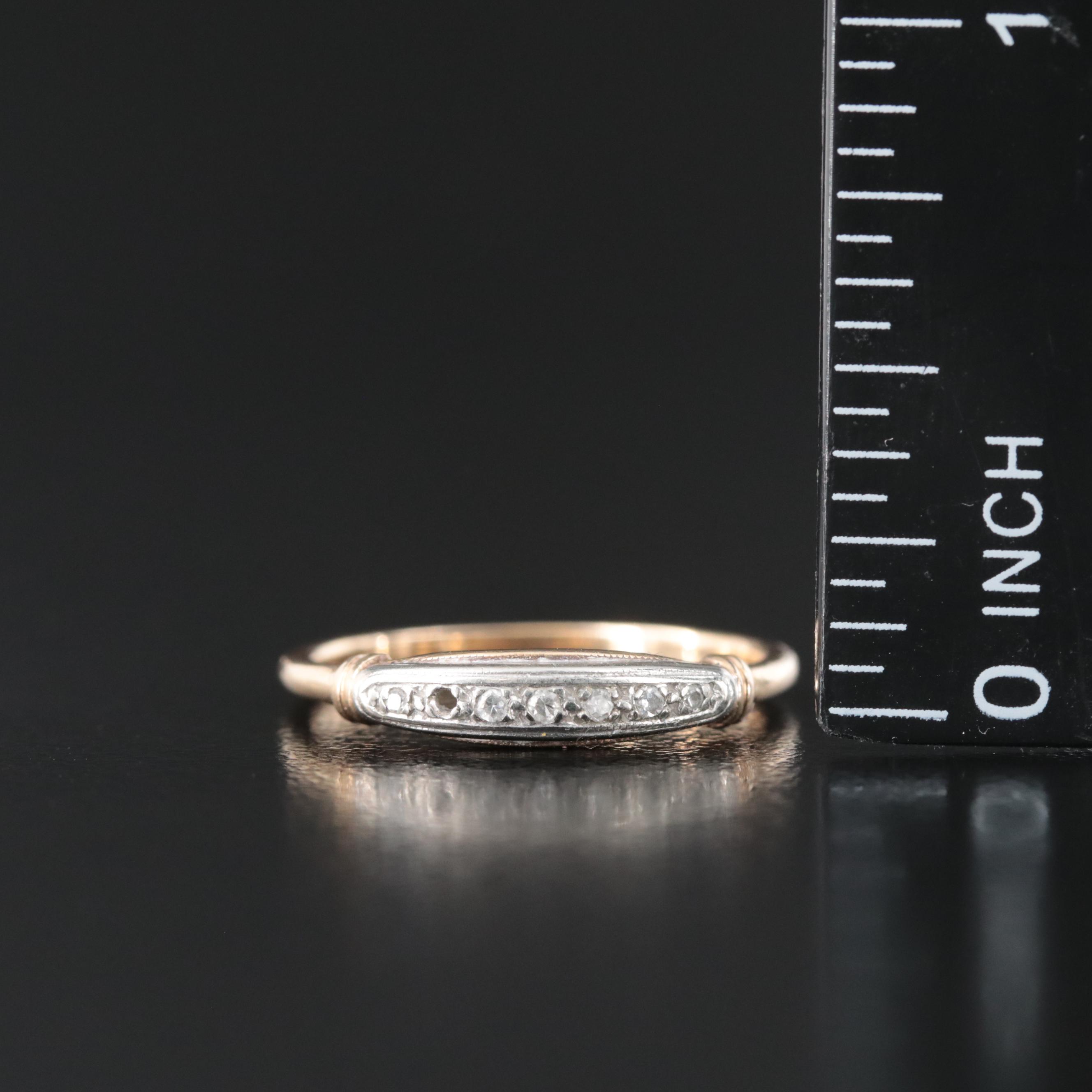 Vintage 14K 0.06 CTW Diamond Ring