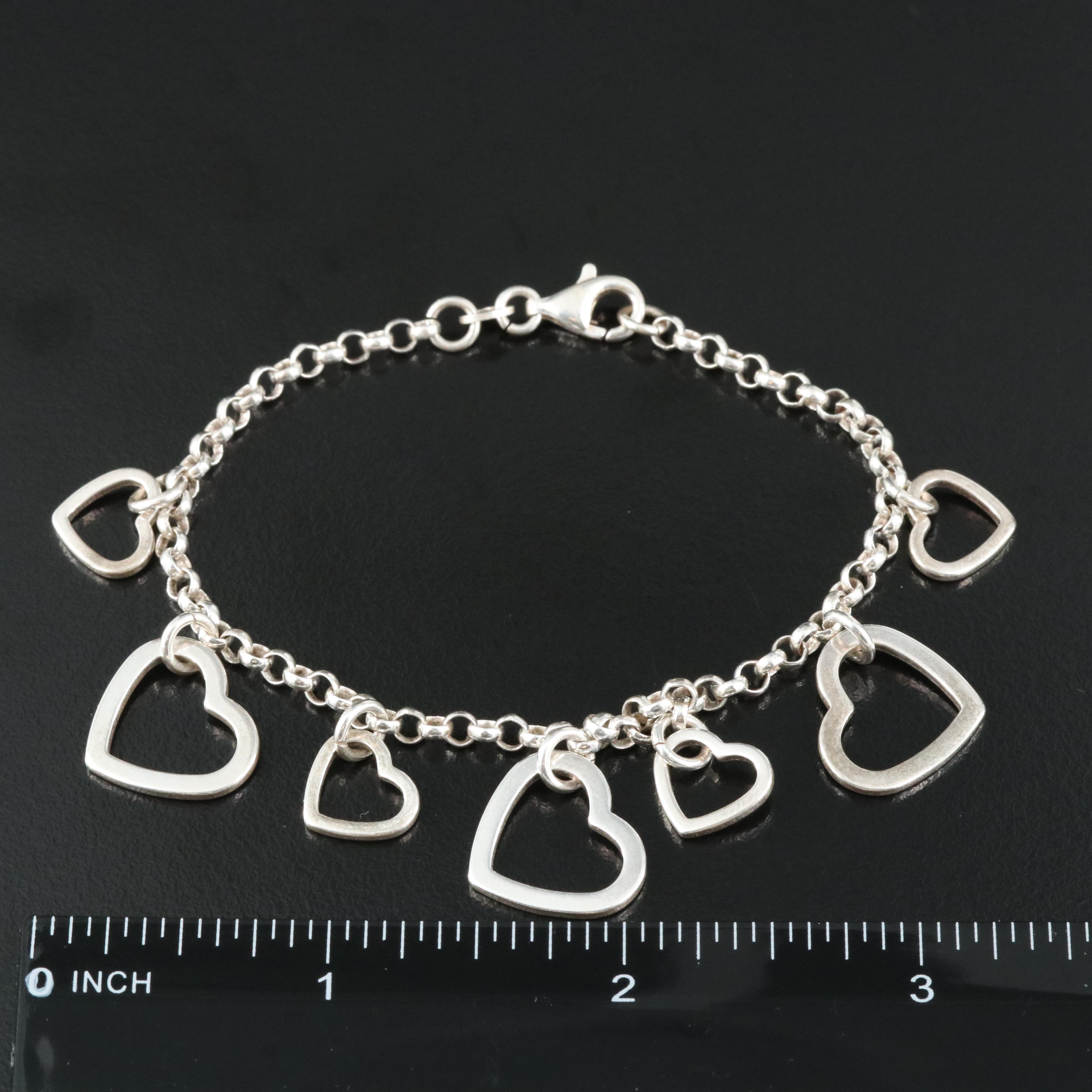 Italian Sterling Heart Charm Bracelet