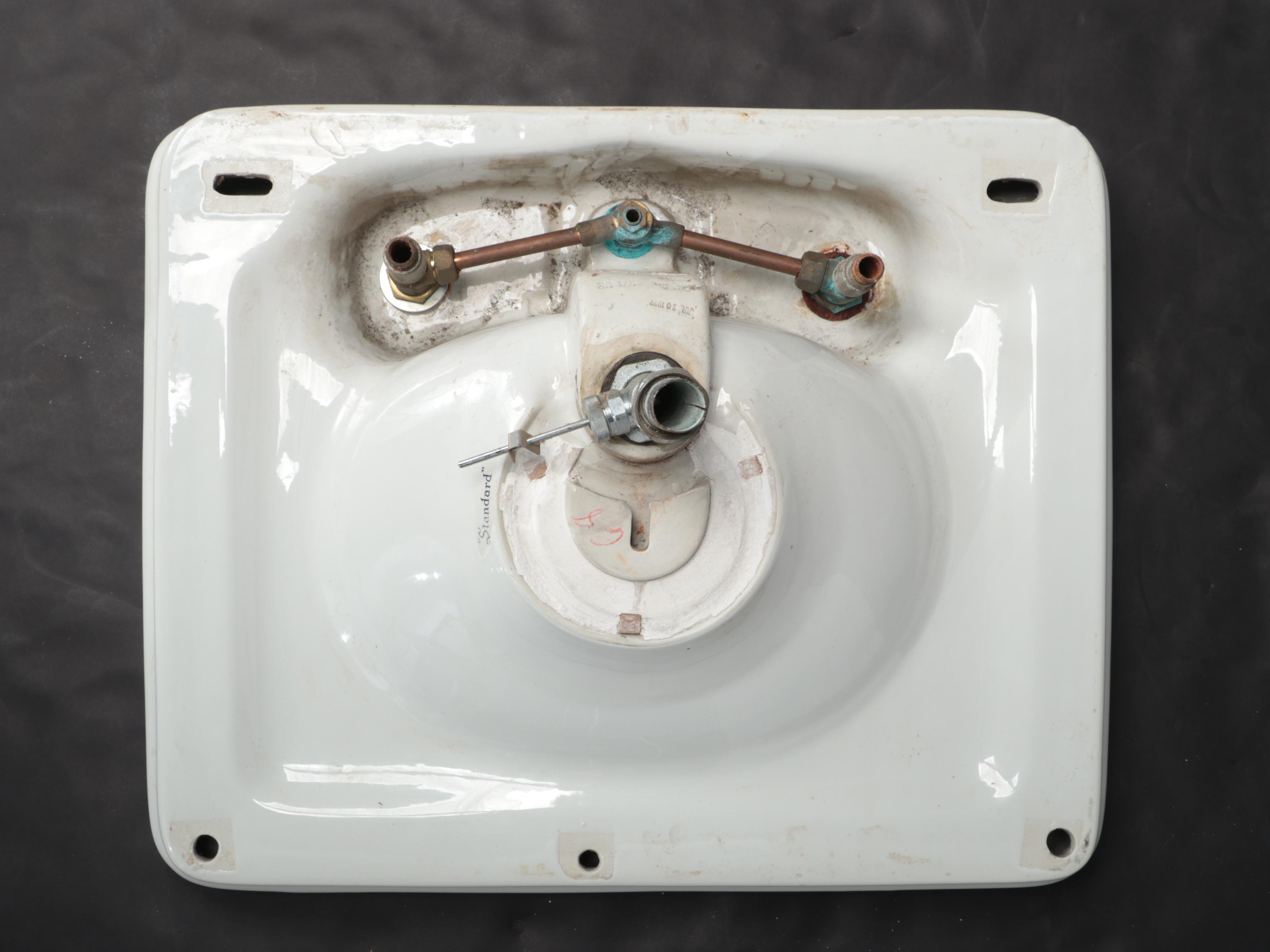 American Standard Porcelain Pedestal Sink, Early 20th Century