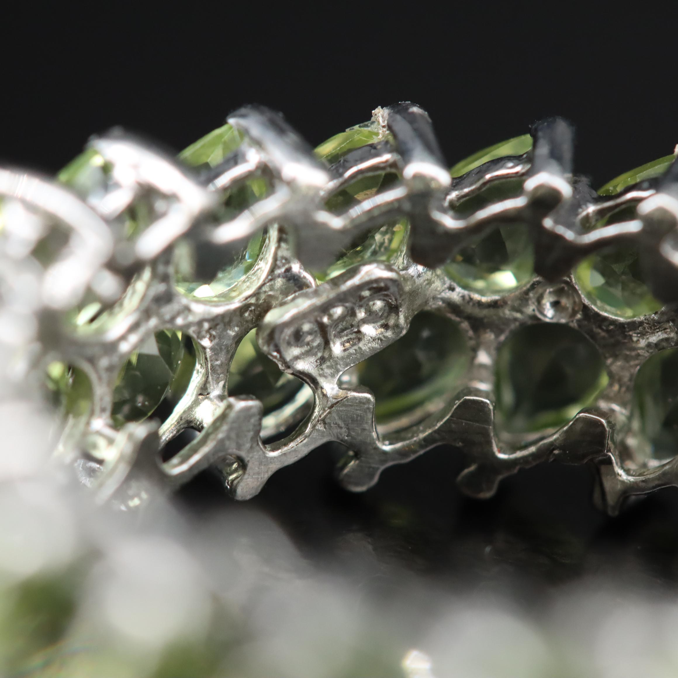 Sterling Peridot Eternity Band