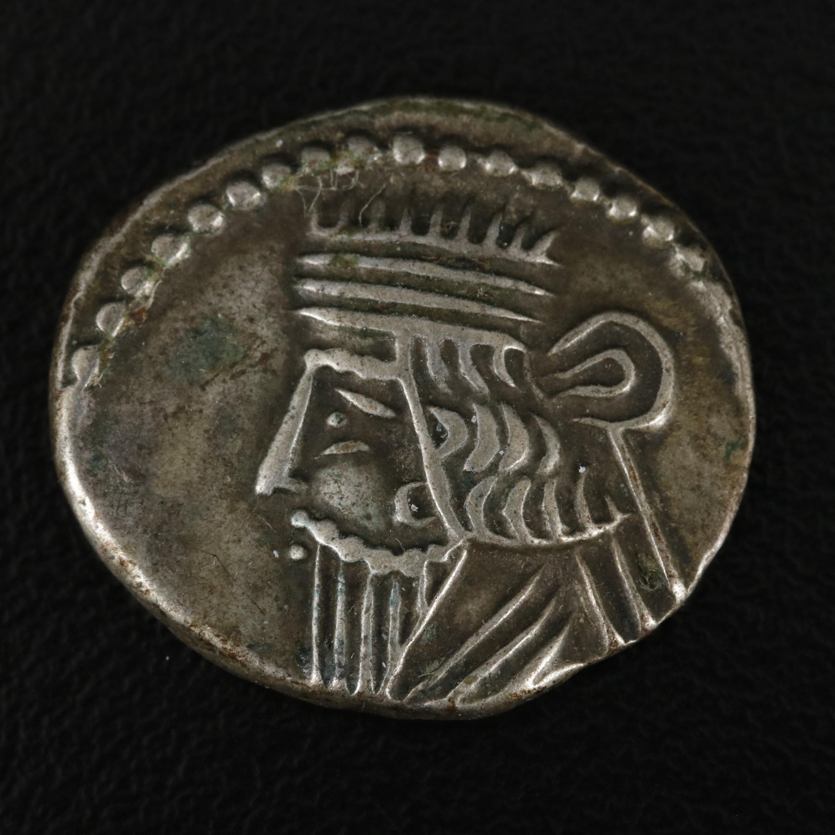 Ancient Parthian Kingdom AR Drachm Coin of Gotarzes II, ca. 40 A.D.