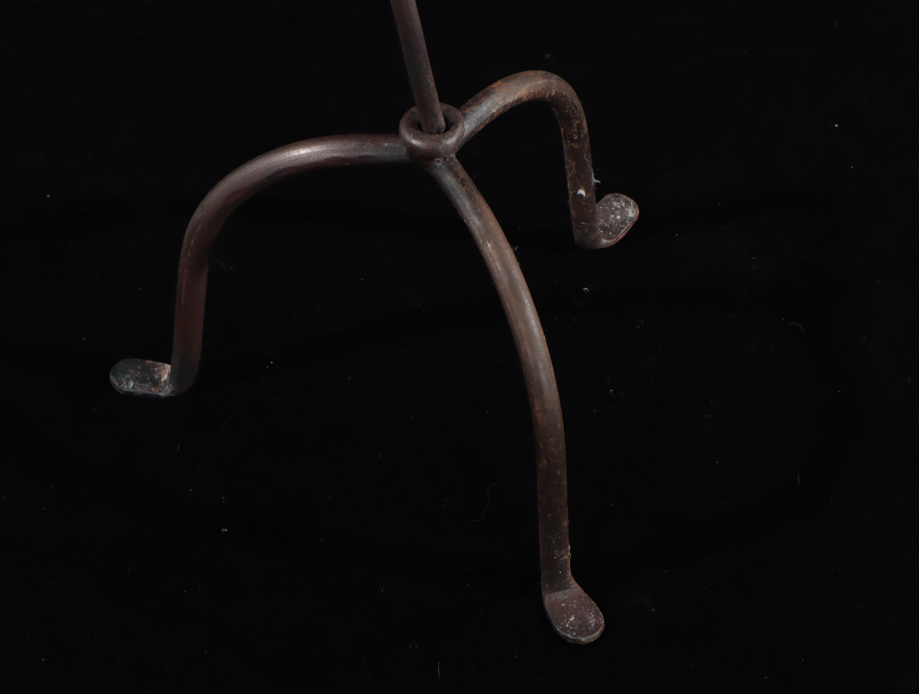 Wrought Iron Lantern Stand With Crystal Candelabra