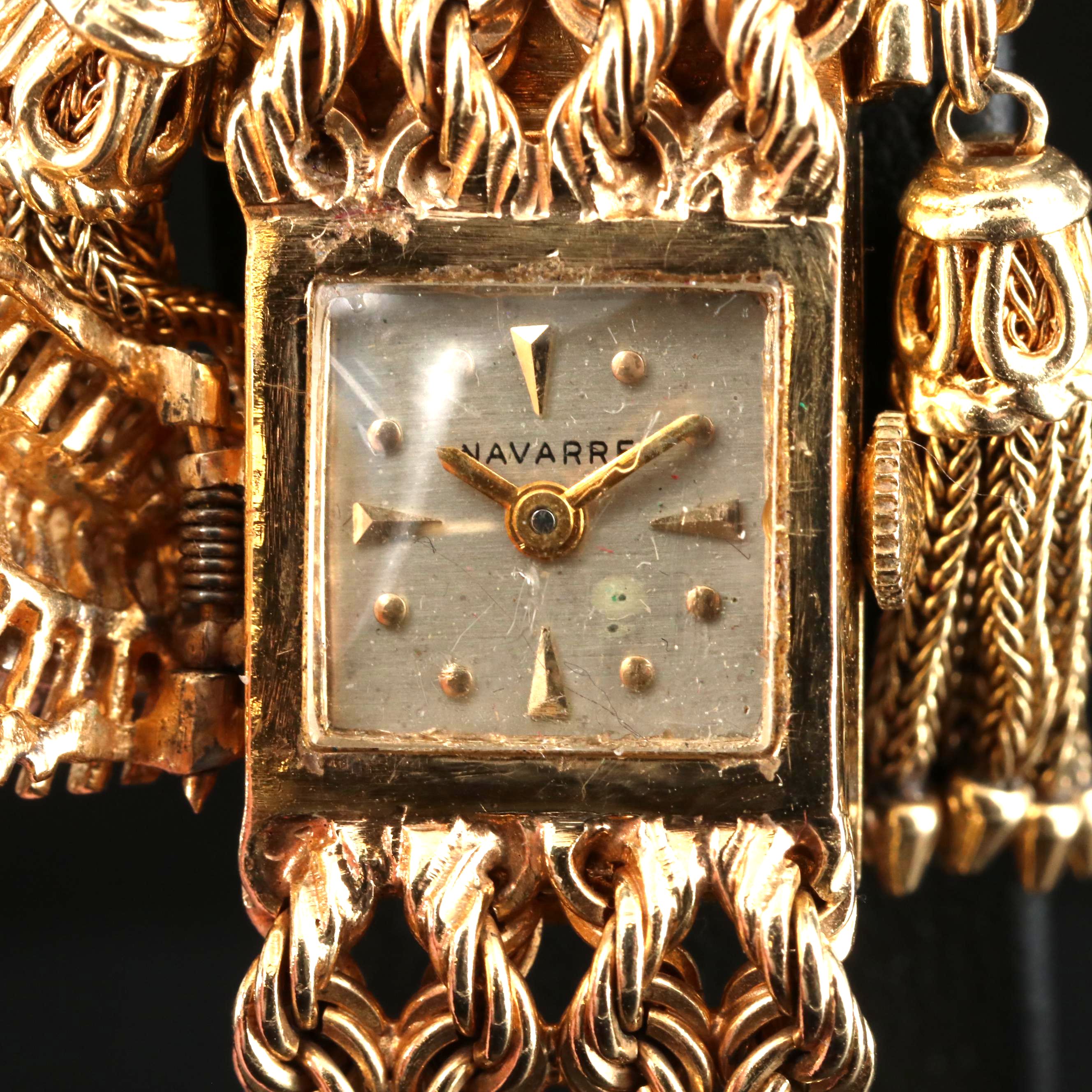 14K Navarre Diamond Dial Cover, Triple-Tassel Jarretière Watch