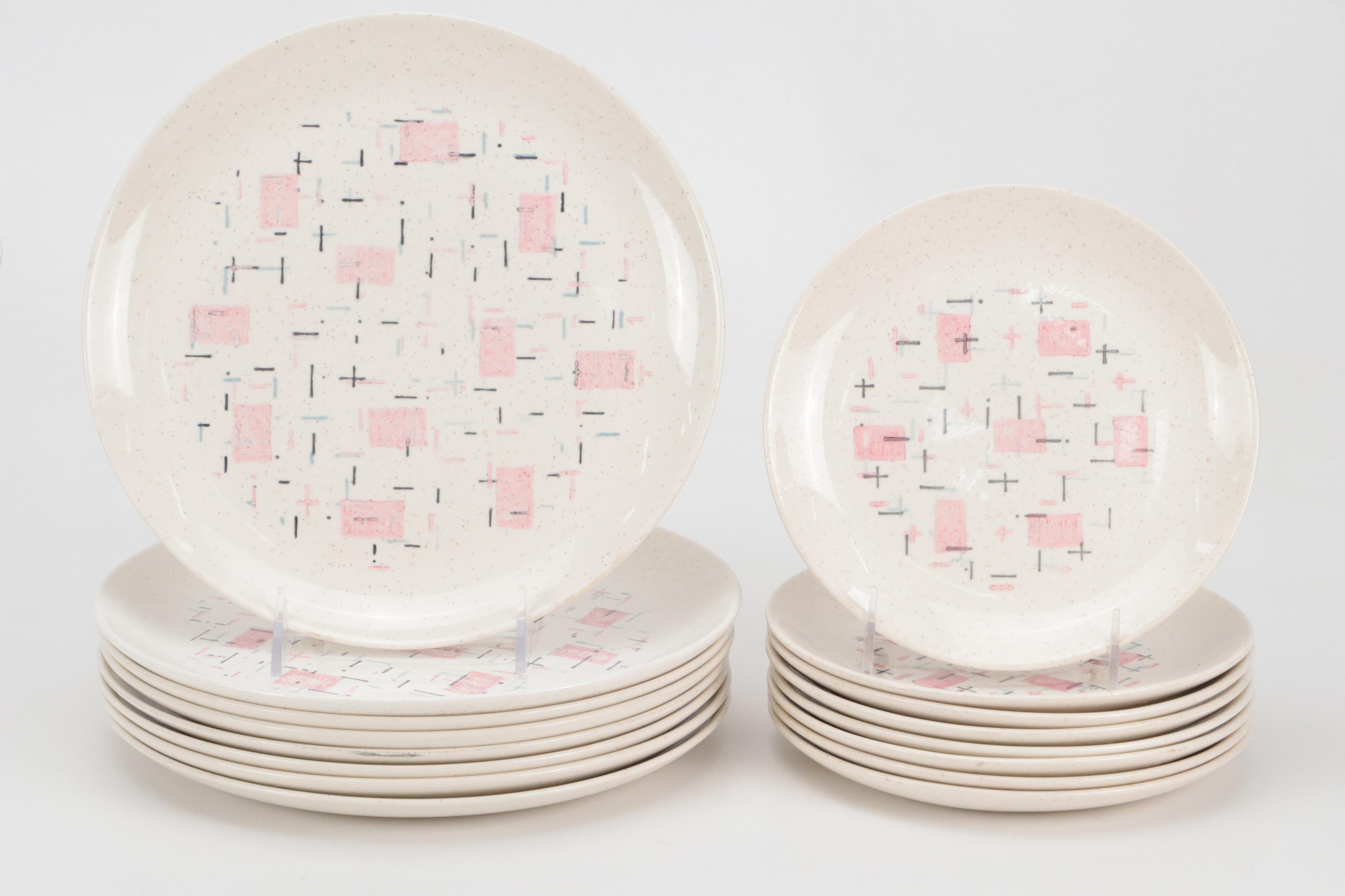 Metlox Vernon Ware "Tickled Pink" Ceramic Dinnerware and Serving Accessories