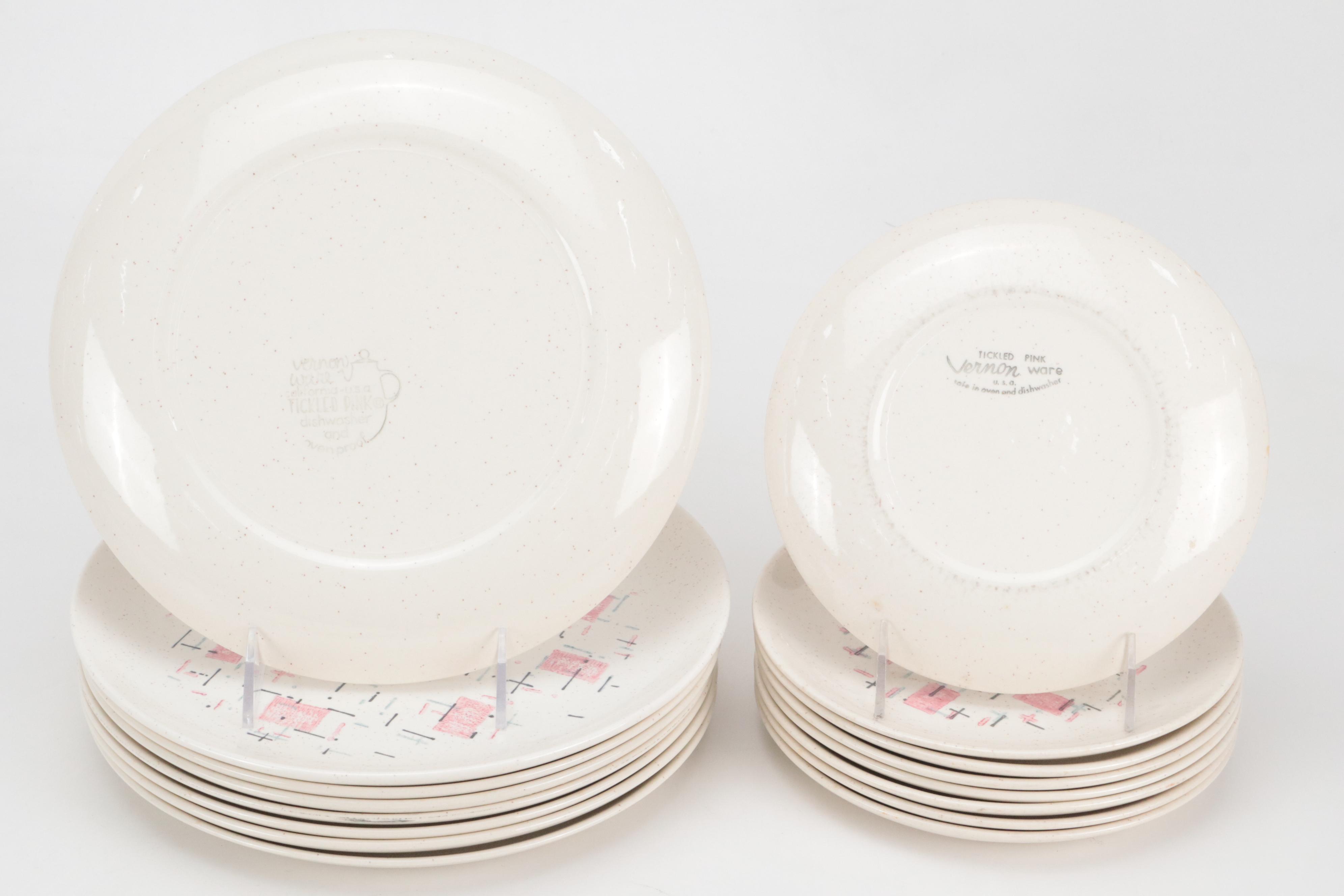 Metlox Vernon Ware "Tickled Pink" Ceramic Dinnerware and Serving Accessories