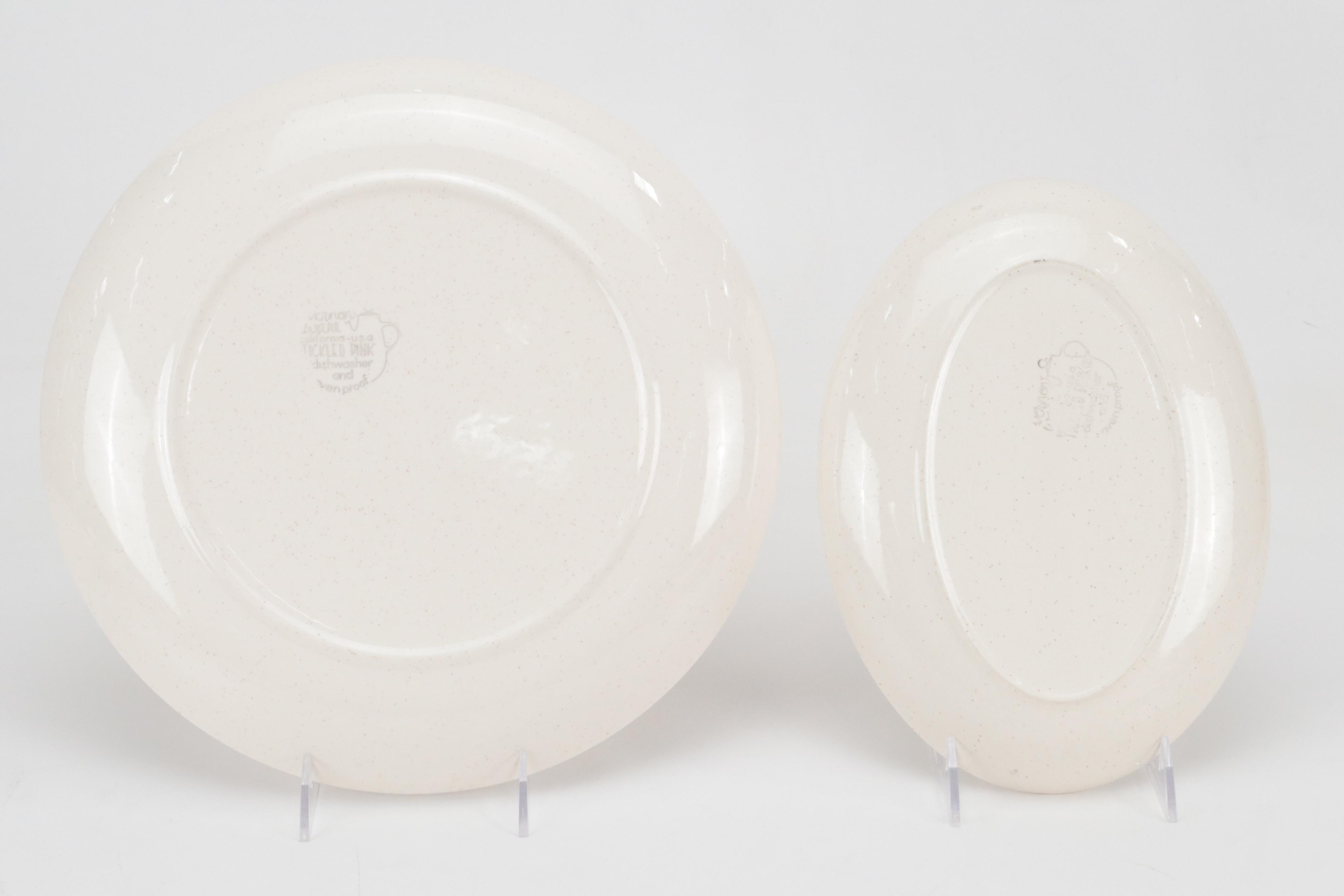 Metlox Vernon Ware "Tickled Pink" Ceramic Dinnerware and Serving Accessories