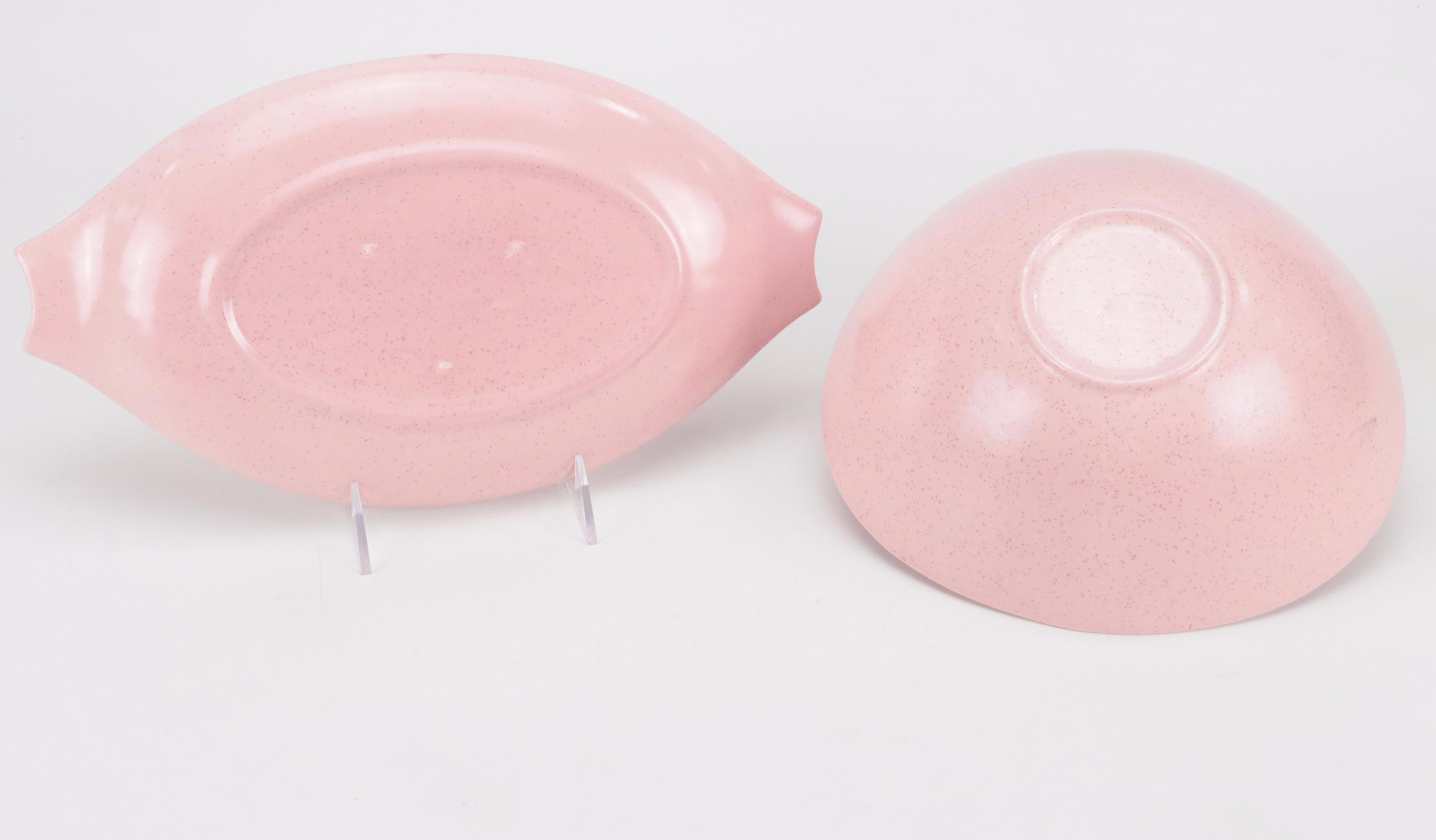 Metlox Vernon Ware "Tickled Pink" Ceramic Dinnerware and Serving Accessories