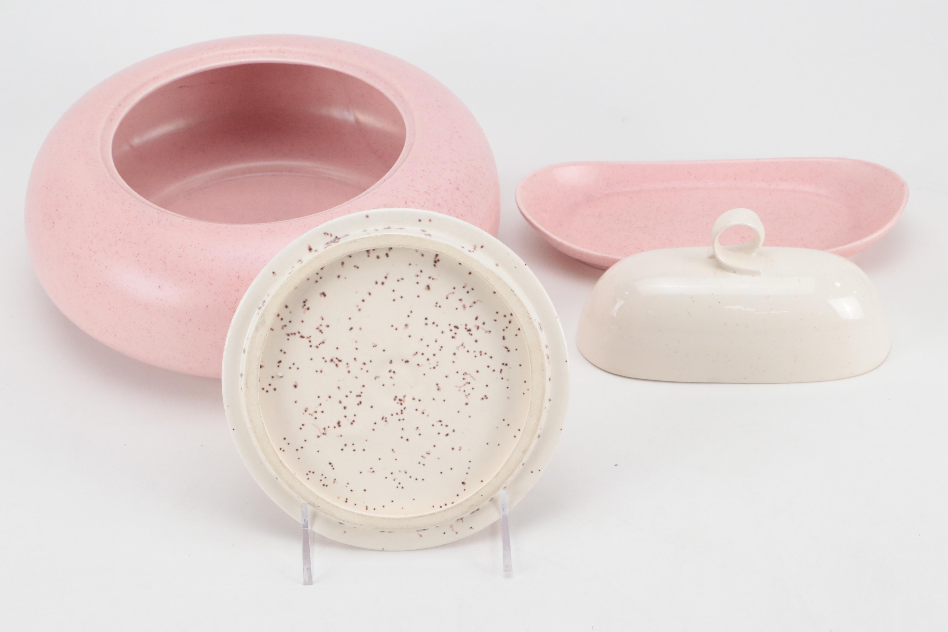 Metlox Vernon Ware "Tickled Pink" Ceramic Dinnerware and Serving Accessories