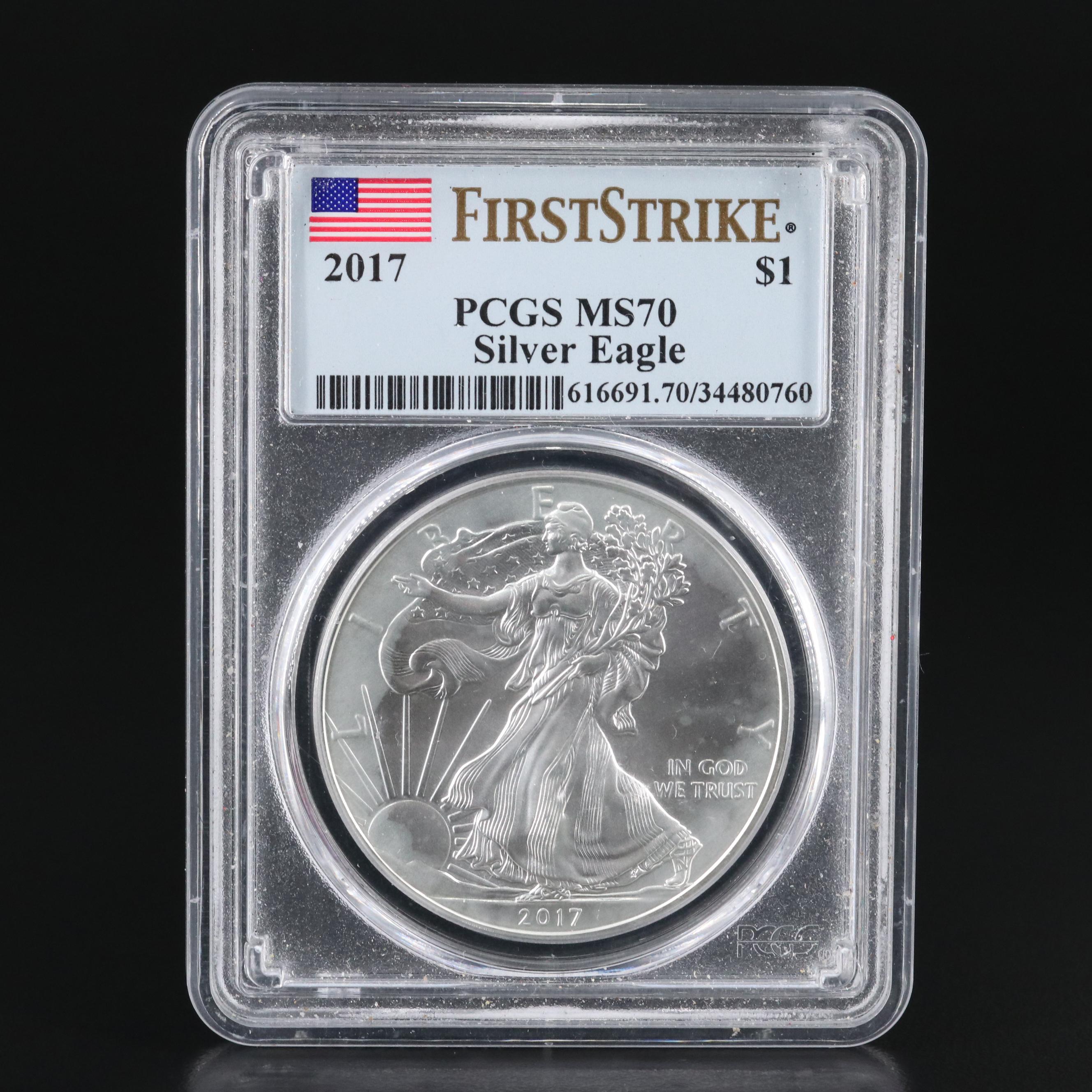 PCGS Graded MS70 2017 American Silver Eagle