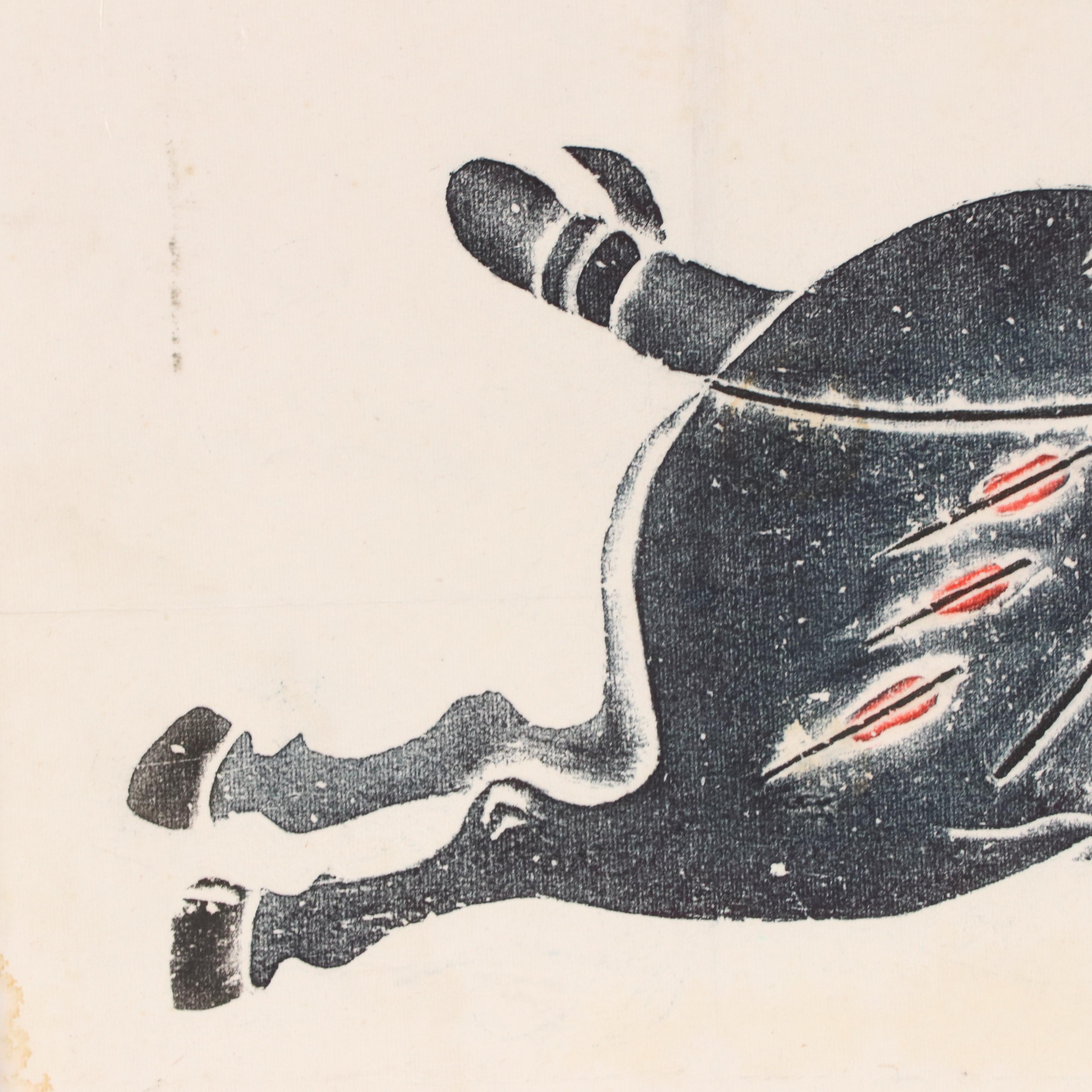 Relief Print of Running Horse