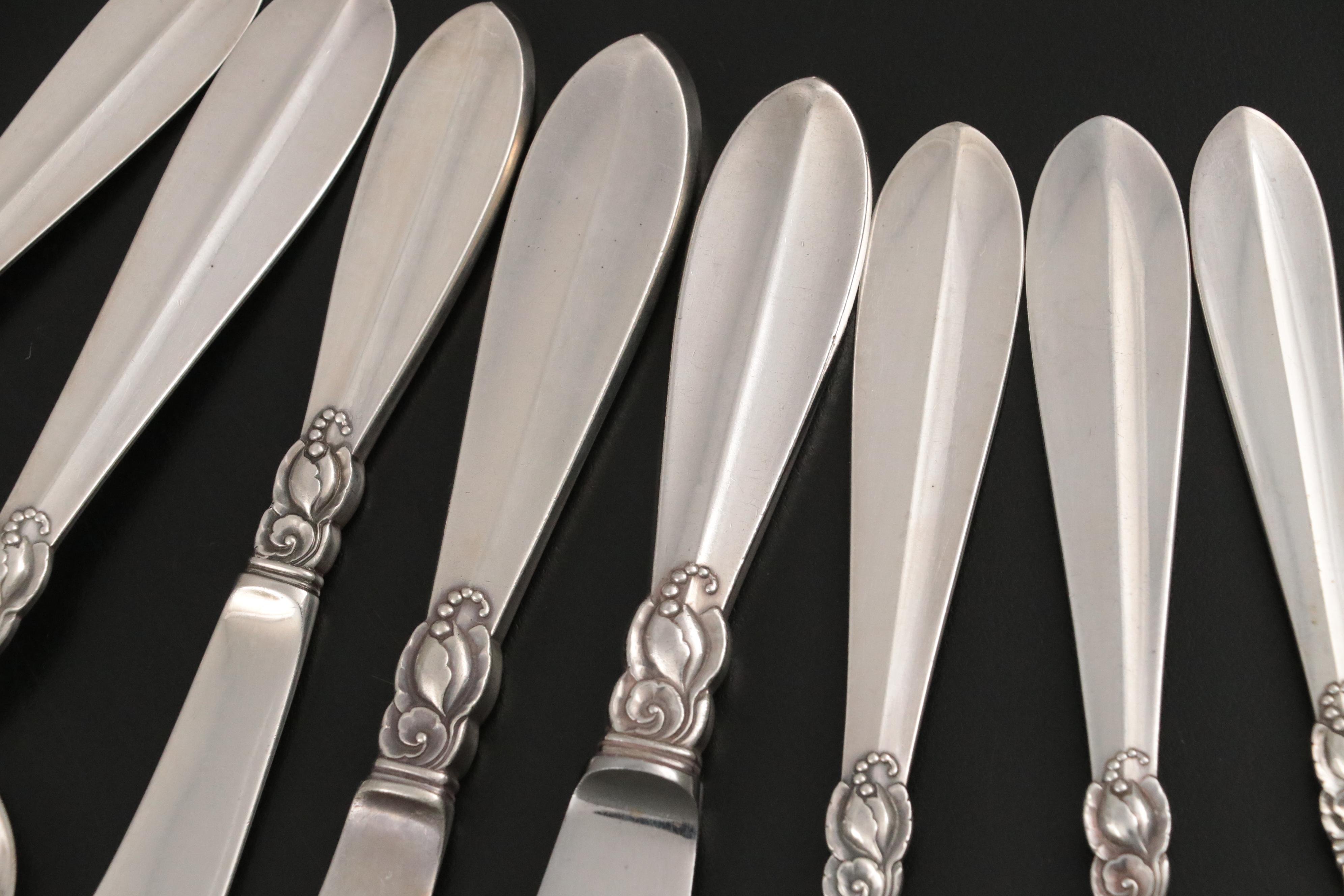 Paul Frigast "Princess Fuchsia" Danish Modern Sterling Silver Flatware