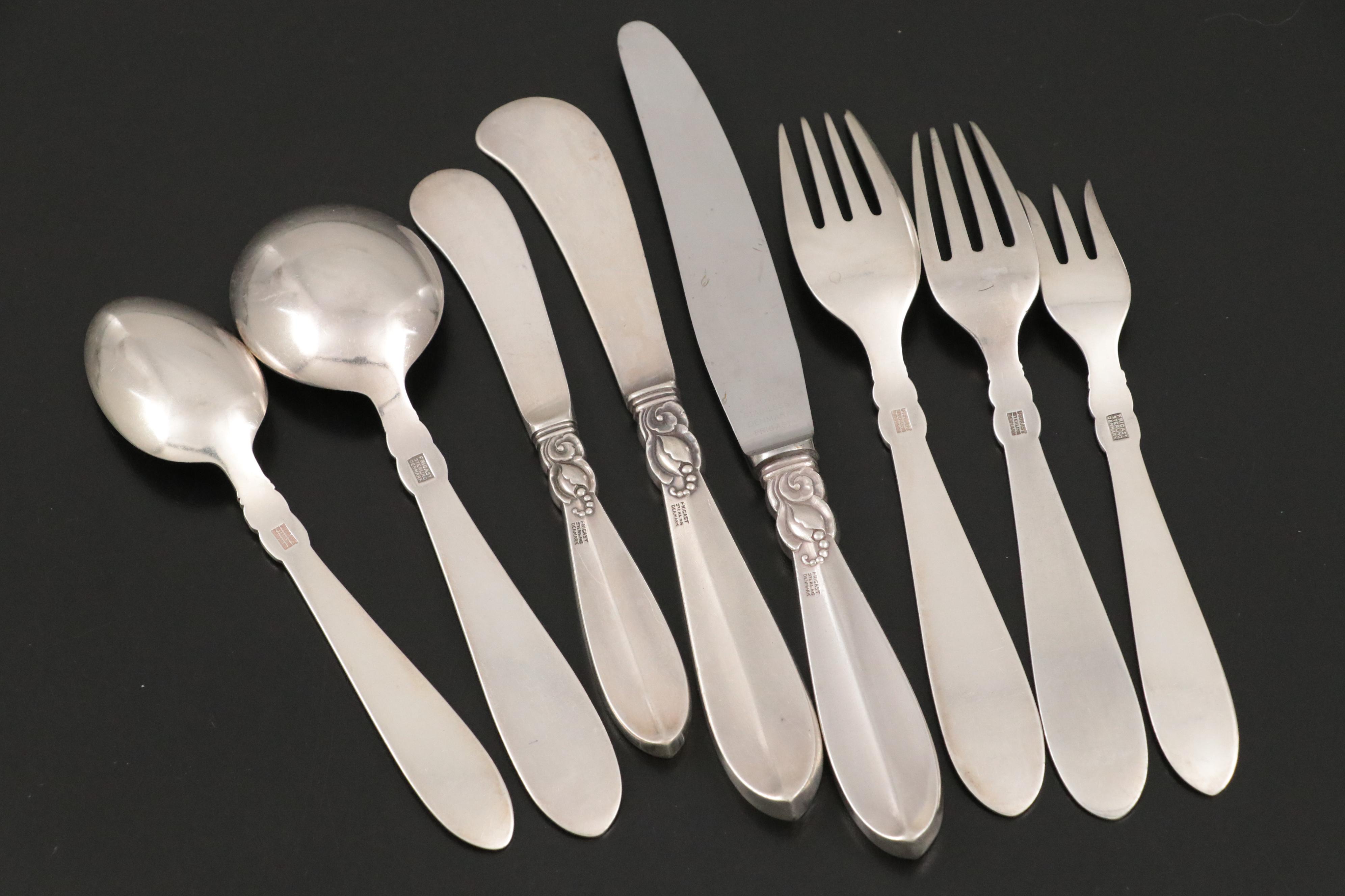 Paul Frigast "Princess Fuchsia" Danish Modern Sterling Silver Flatware
