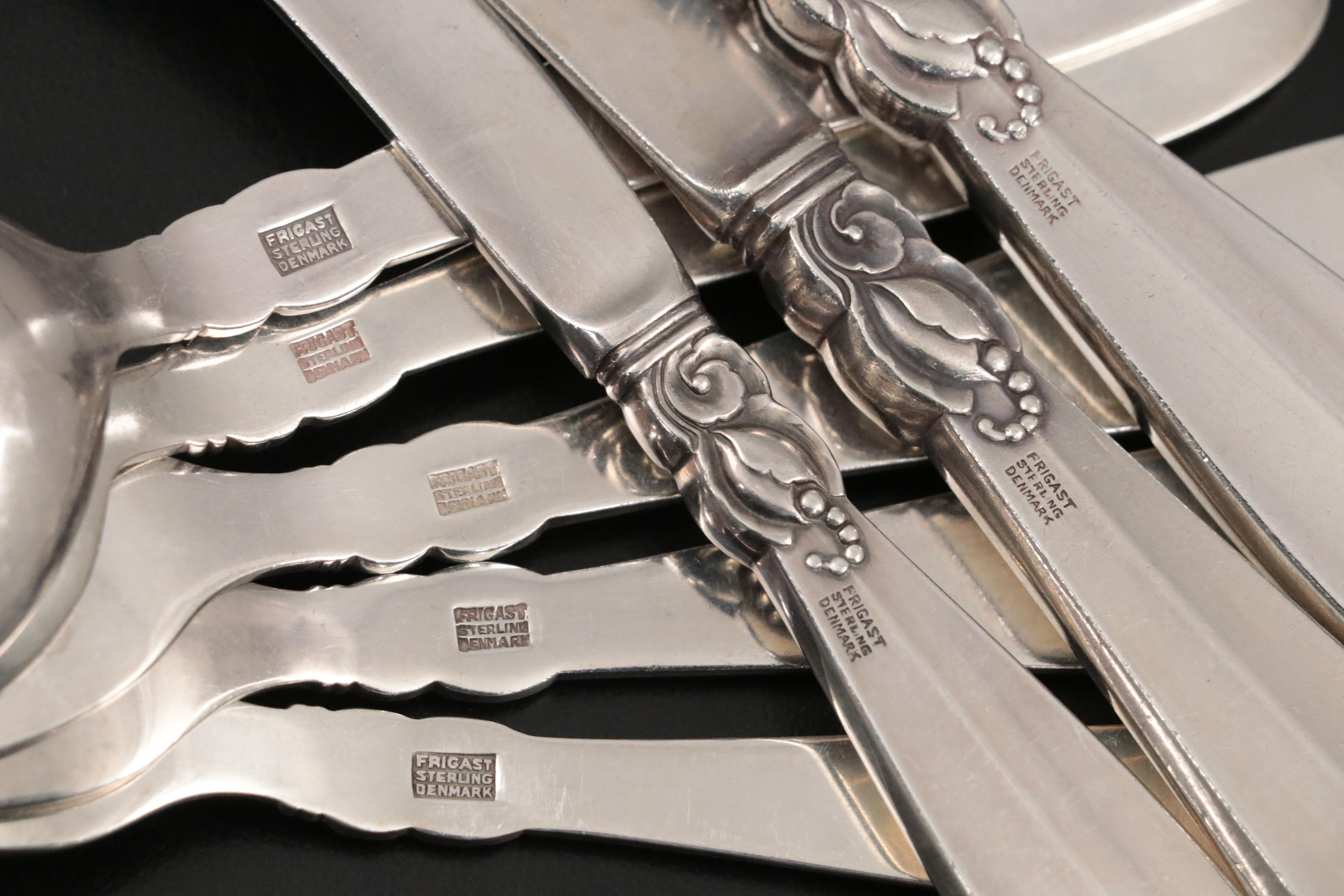 Paul Frigast "Princess Fuchsia" Danish Modern Sterling Silver Flatware