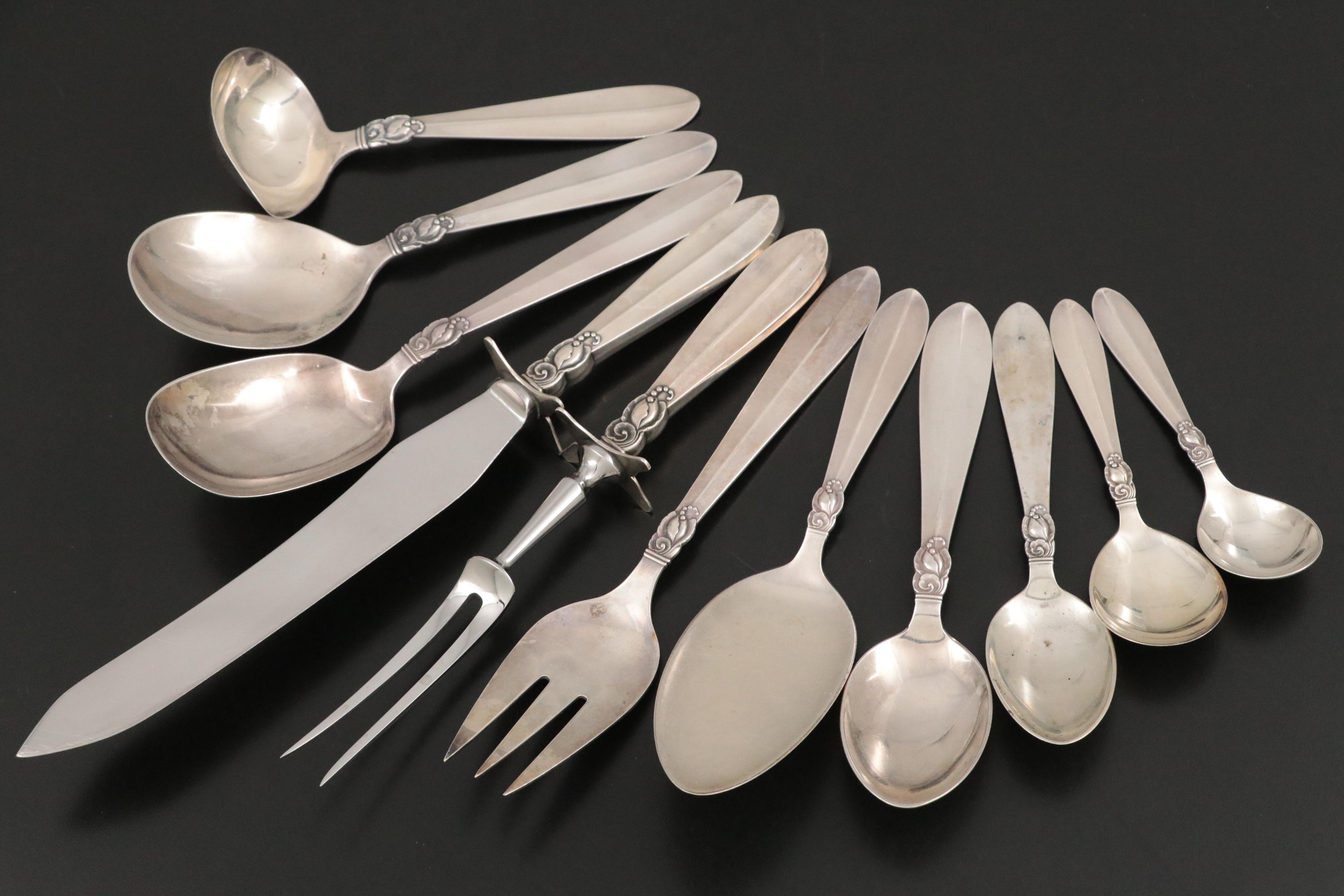 Paul Frigast "Princess Fuchsia" Danish Modern Sterling Silver Flatware