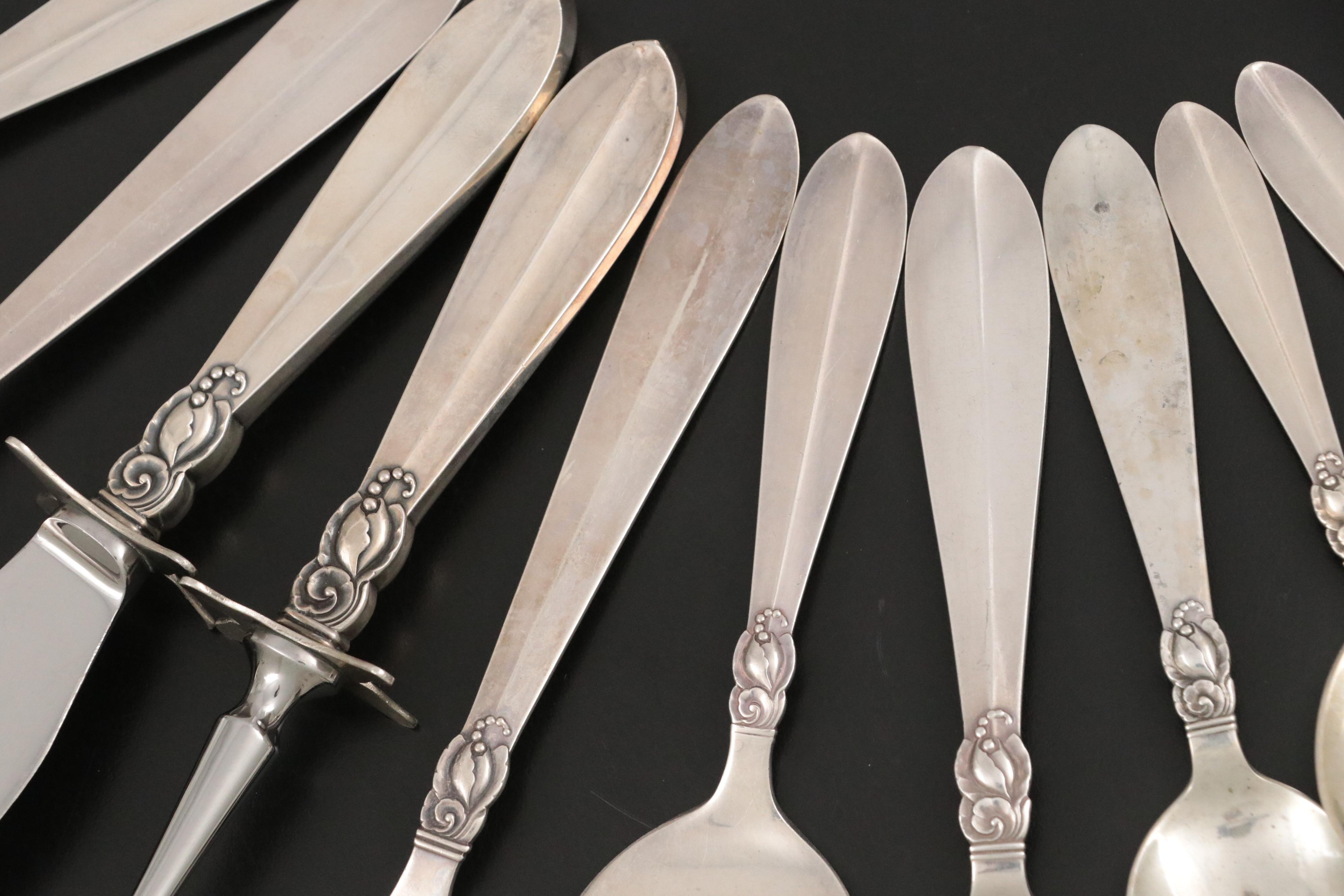 Paul Frigast "Princess Fuchsia" Danish Modern Sterling Silver Flatware