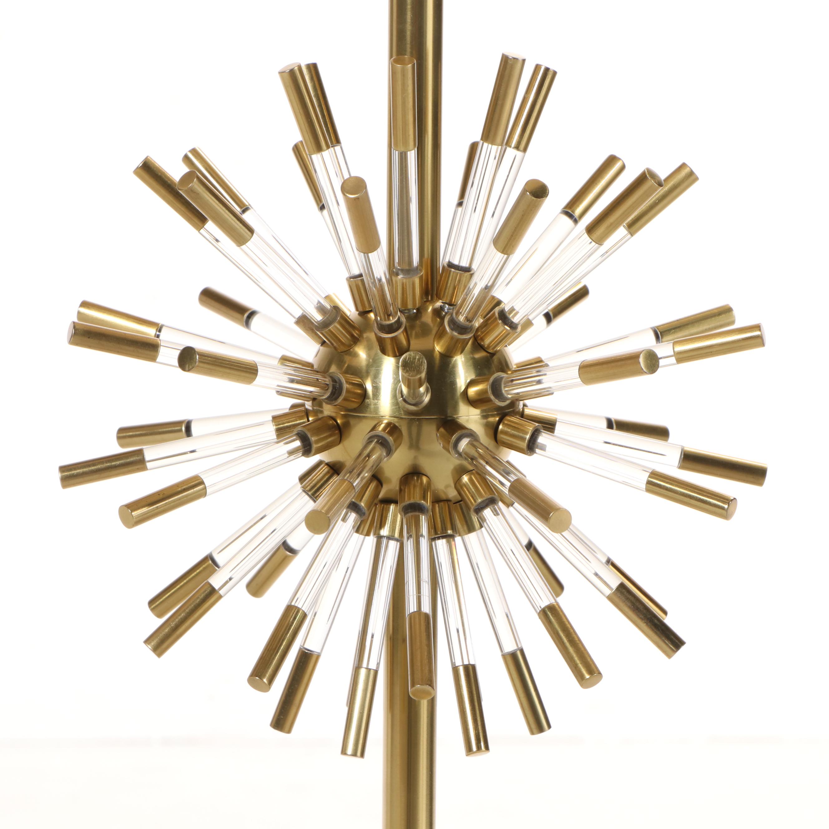 Robert Abbey Inc. "Andromeda" Brassed Metal and Acrylic Floor Lamp