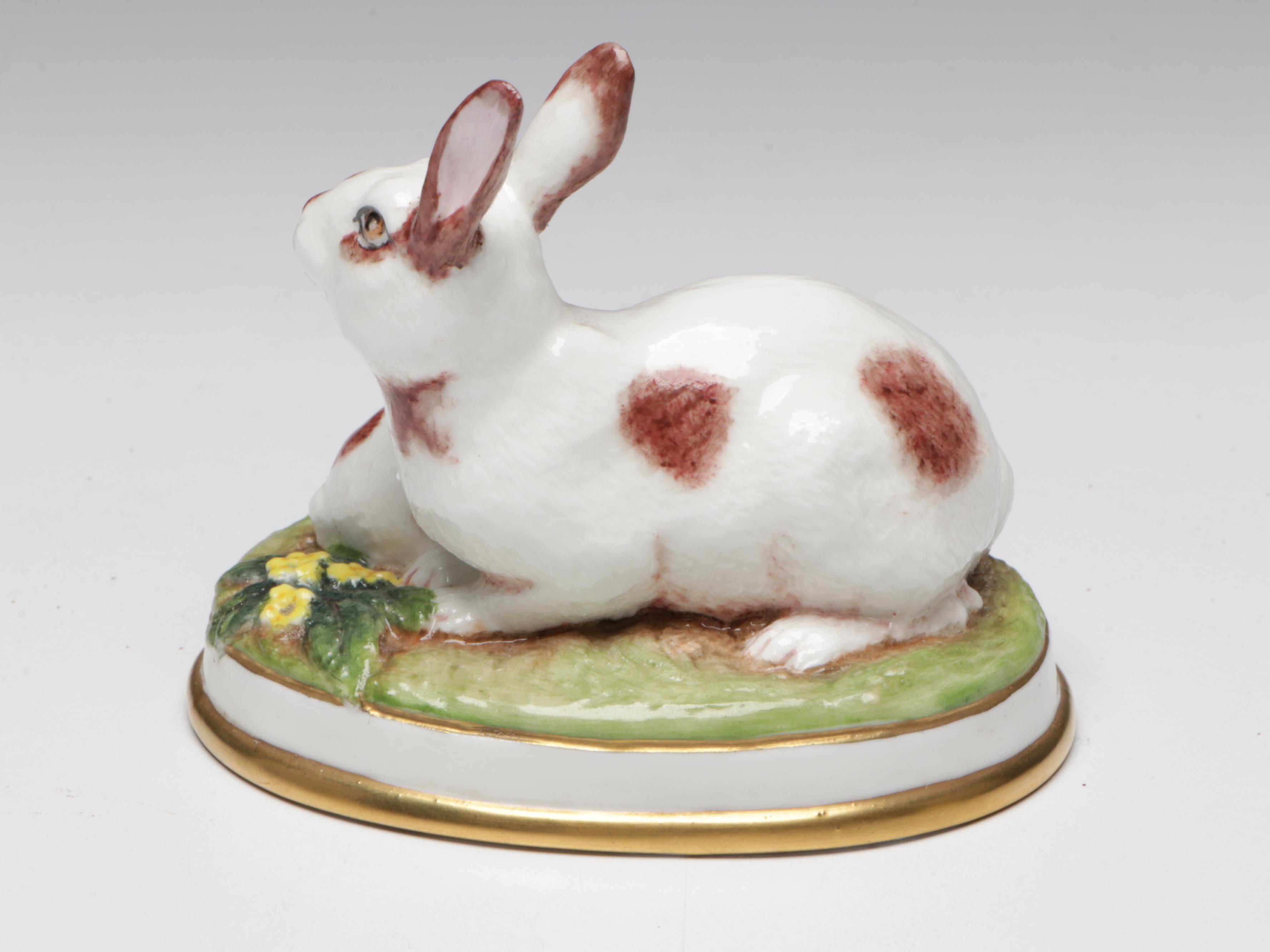 Halcyon Days "Rabbit Group" Porcelain Figurines