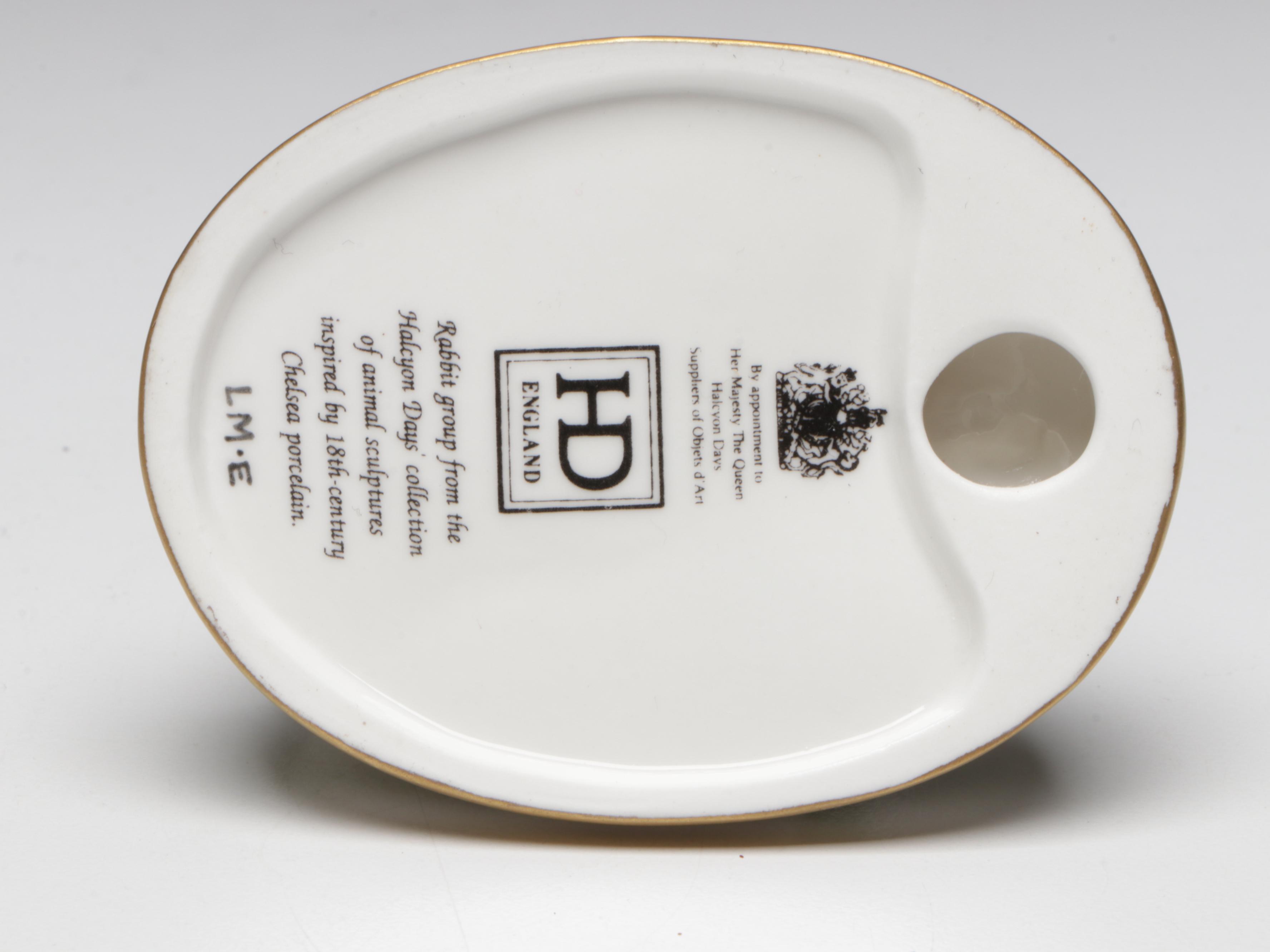 Halcyon Days "Rabbit Group" Porcelain Figurines