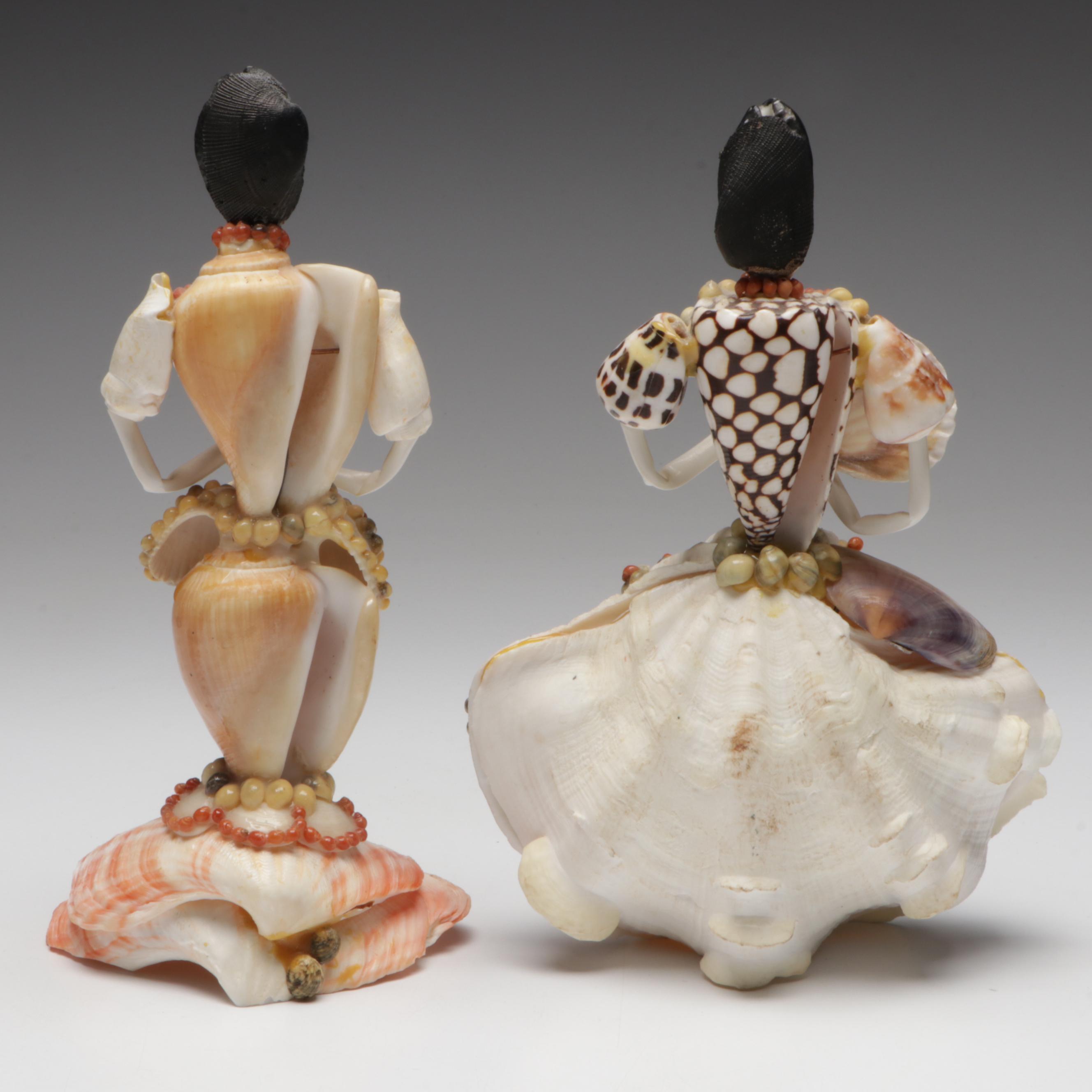 Marine Folk Art Seashell Figurines