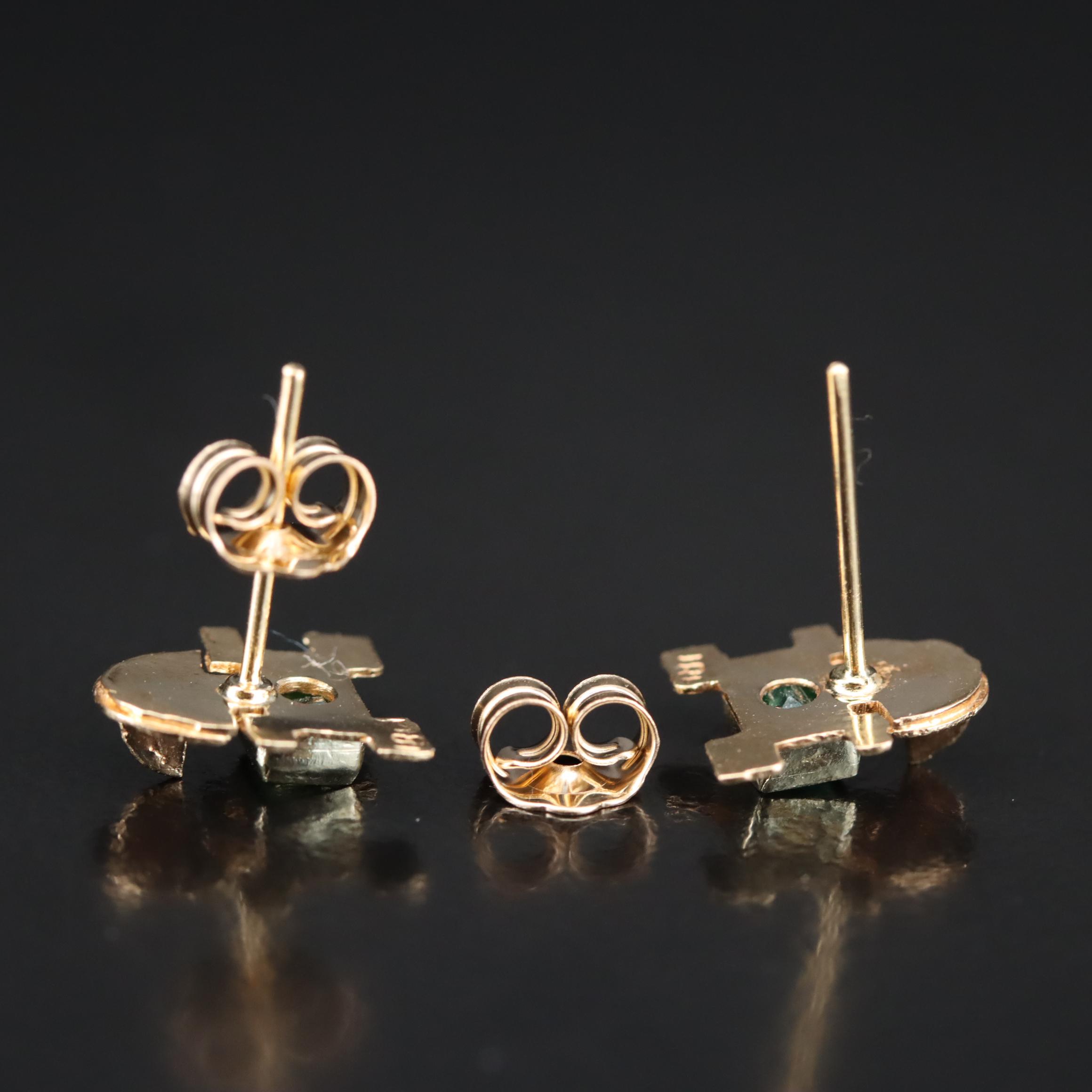 Mesoamerican Style 18K Emerald Earrings